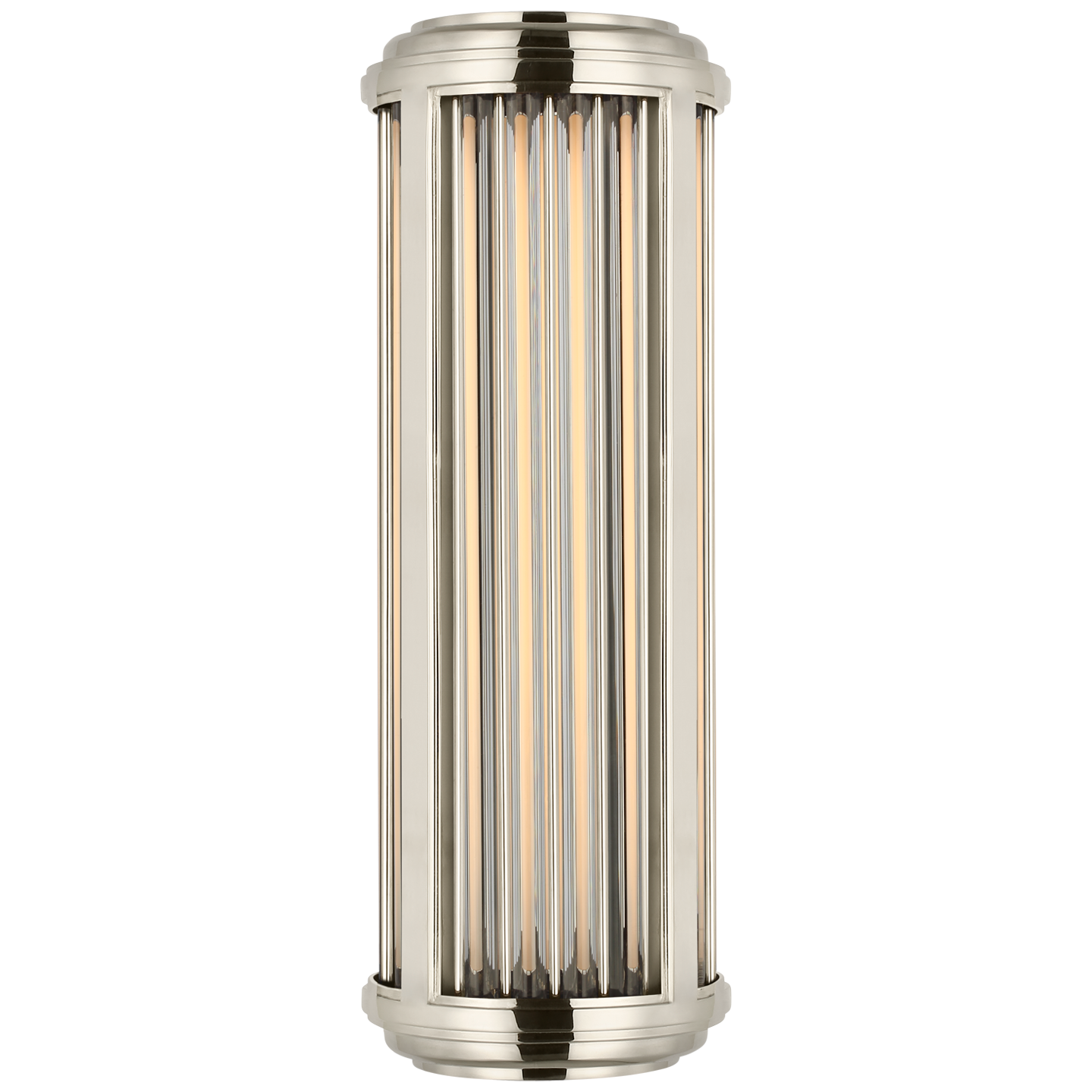 Perren Small Wall Sconce in Polished Nickel and Glass Rods