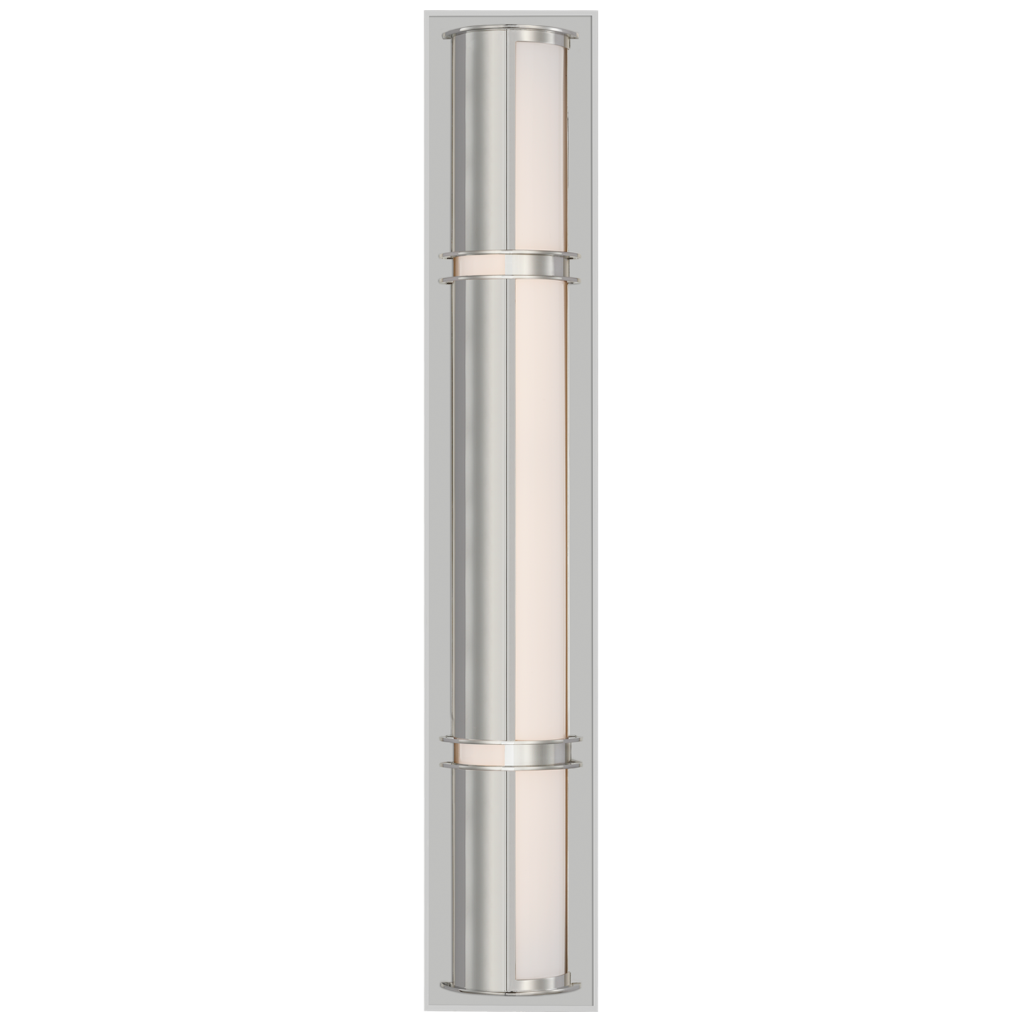 Strever 26" Shielded Bath Light in Polished Nickel with White Glass