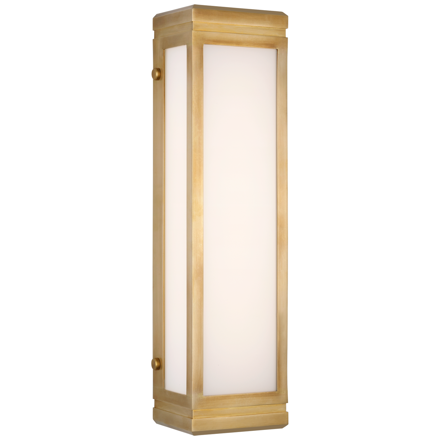 Hayles 17" Bath Light in Natural Brass with White Glass