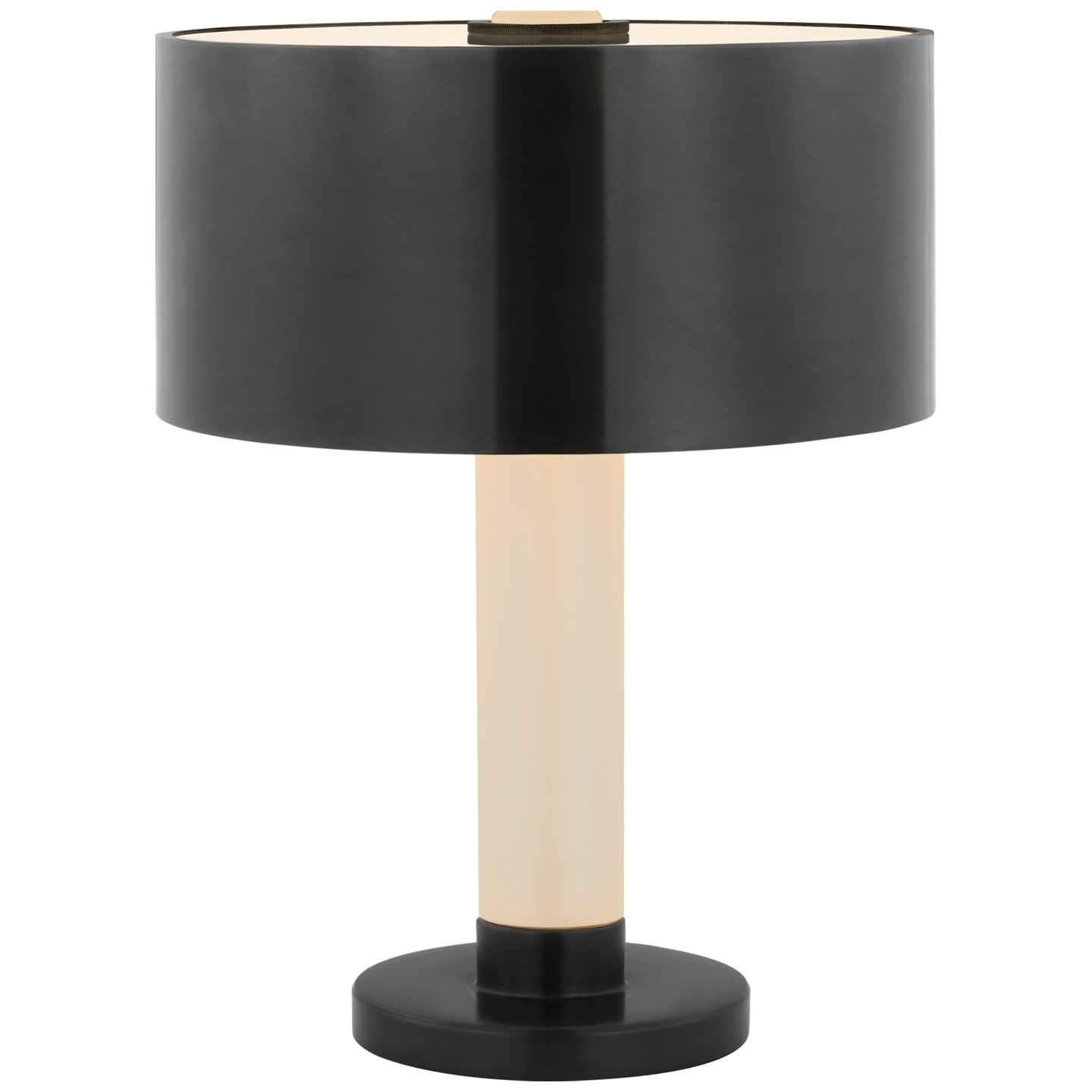 Barton Desk Lamp in Bronze and Etched Crystal with Bronze Shade