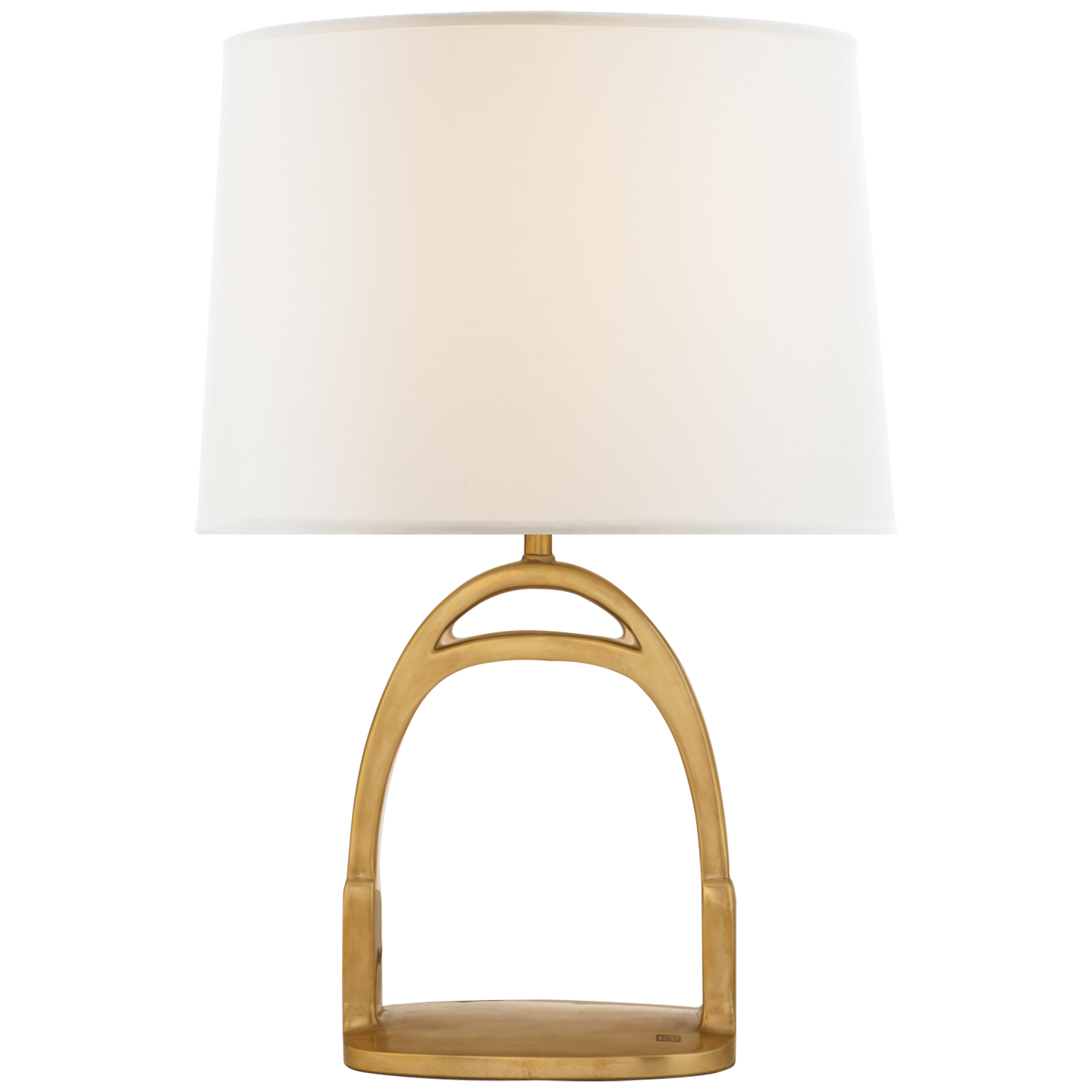 Westbury Table Lamp in Natural Brass with Linen Shade