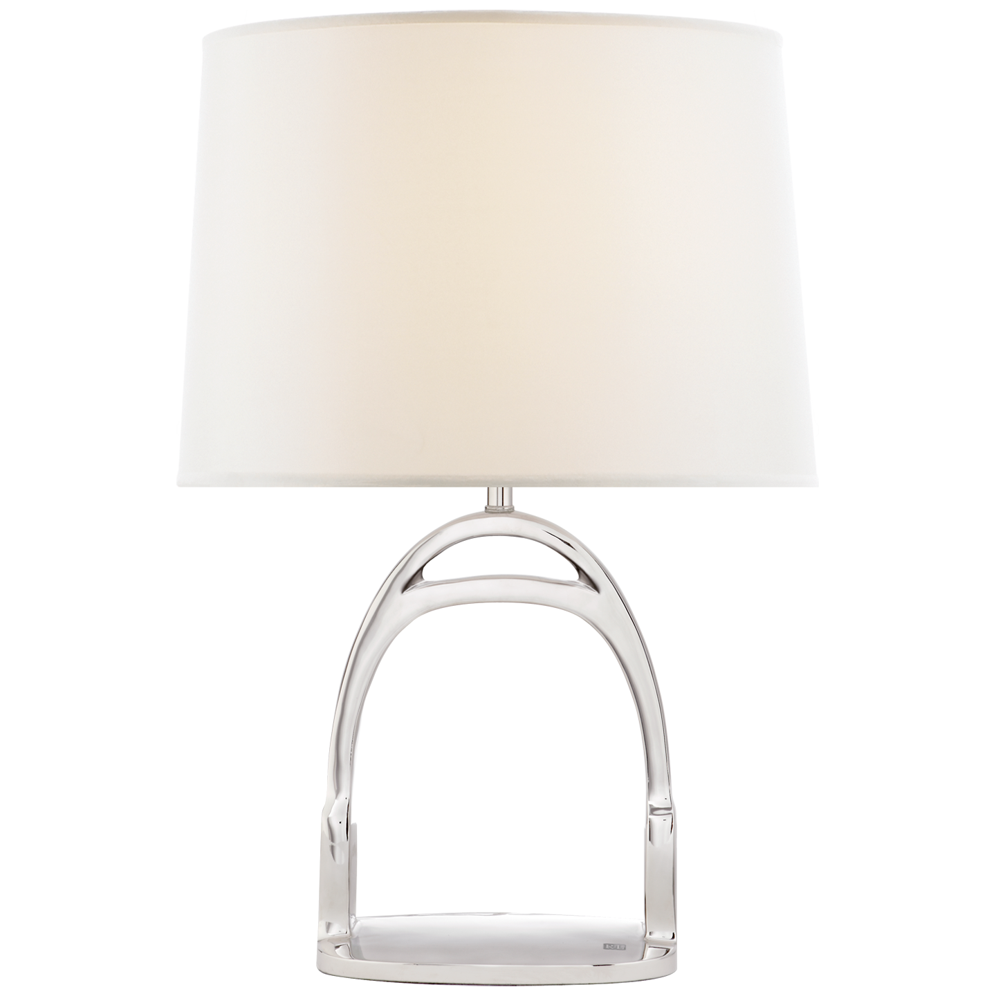 Westbury Table Lamp in Polished Nickel with Linen Shade