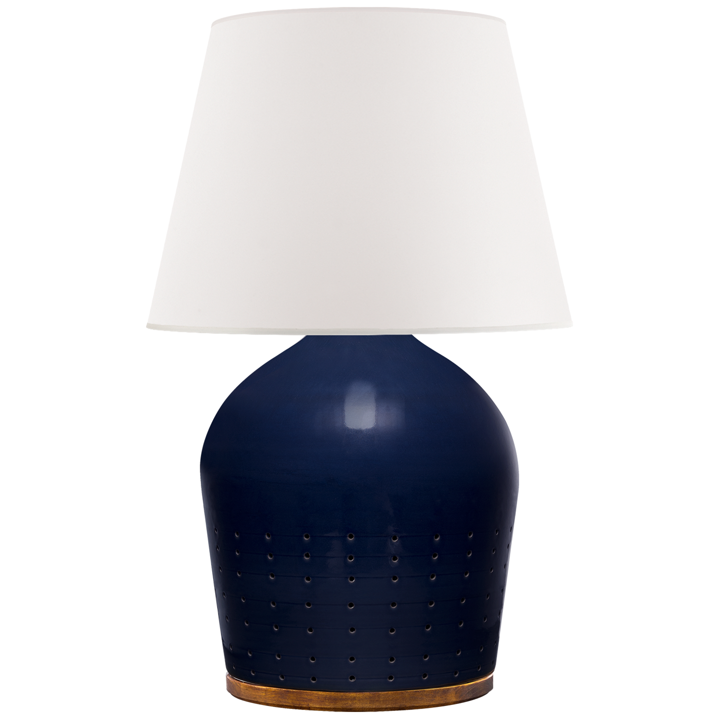 Halifax Small Table Lamp in Blue Ceramic with White Paper Shade