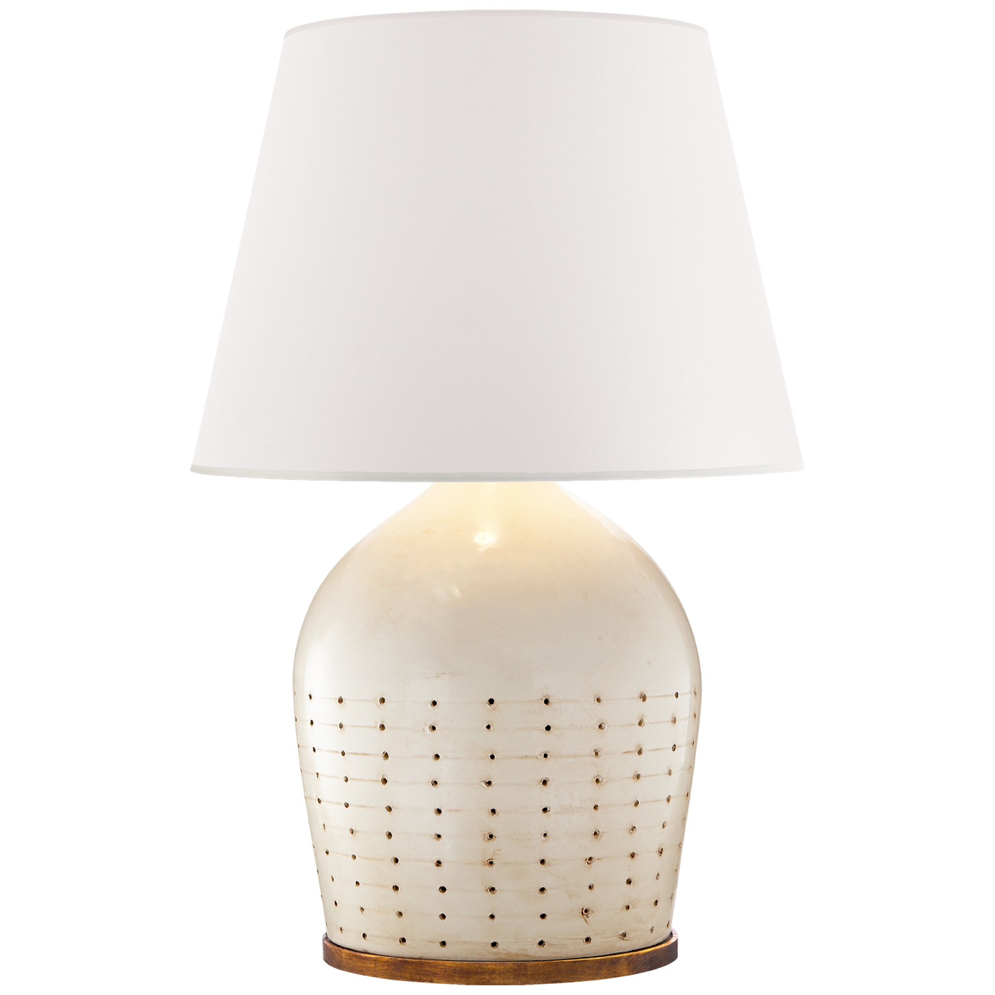 Halifax Large Table Lamp in Coconut with White Paper Shade
