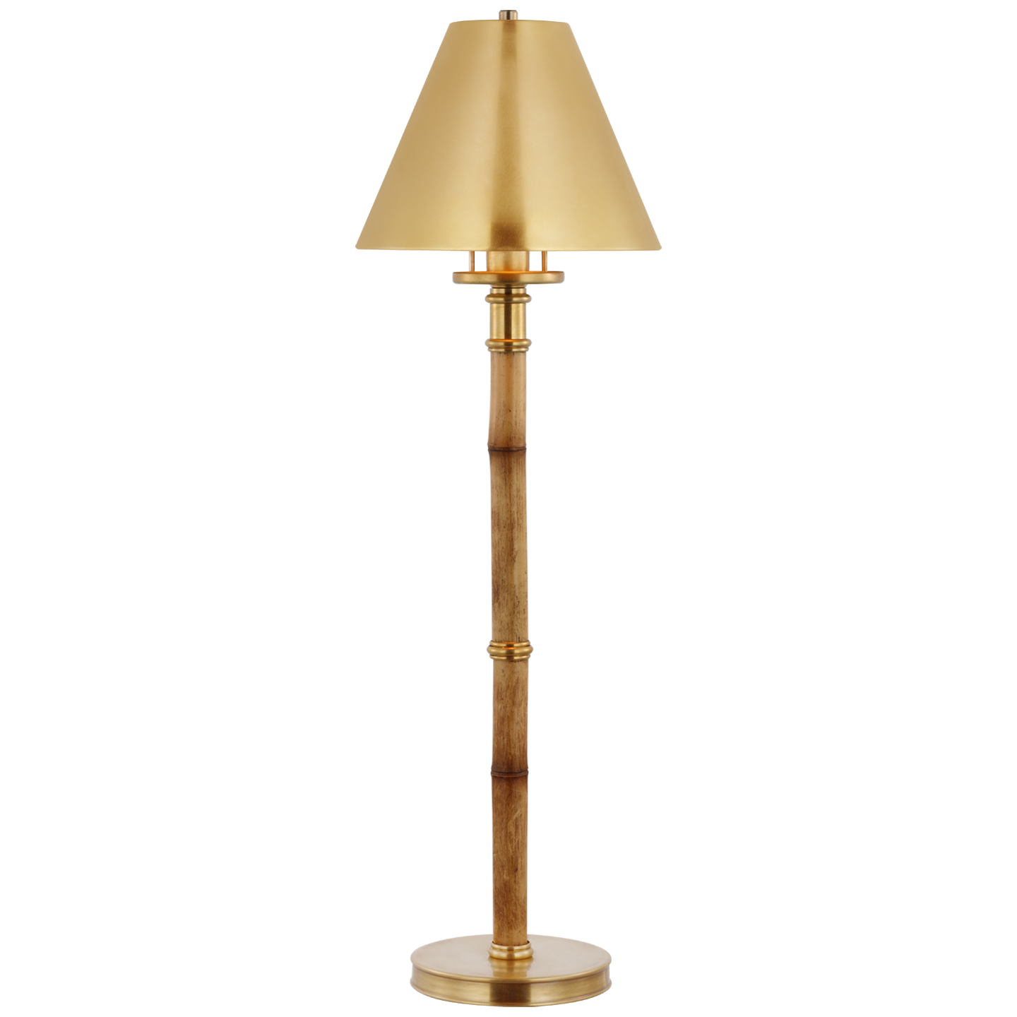Dalfern Desk Lamp in Waxed Bamboo and Natural Brass with Natural Brass Shade