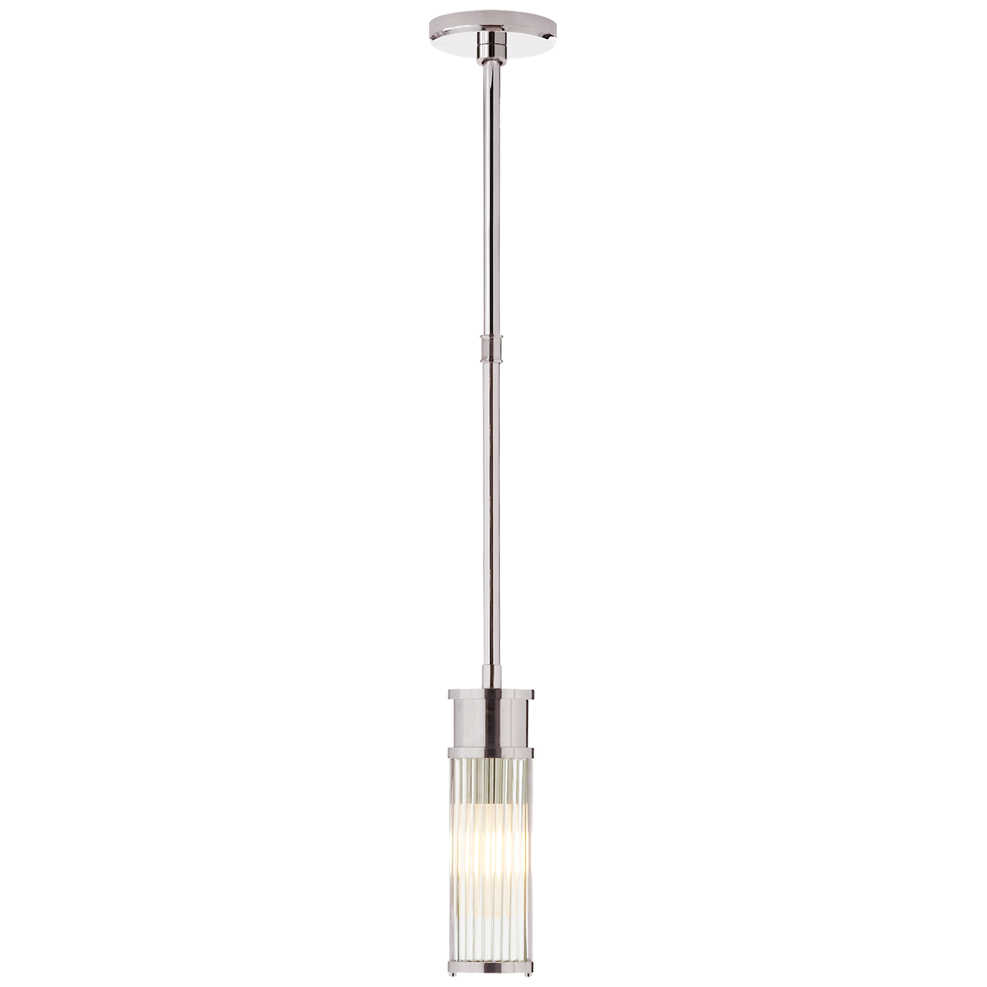 Allen Mini Pendant in Polished Nickel and Glass Rods