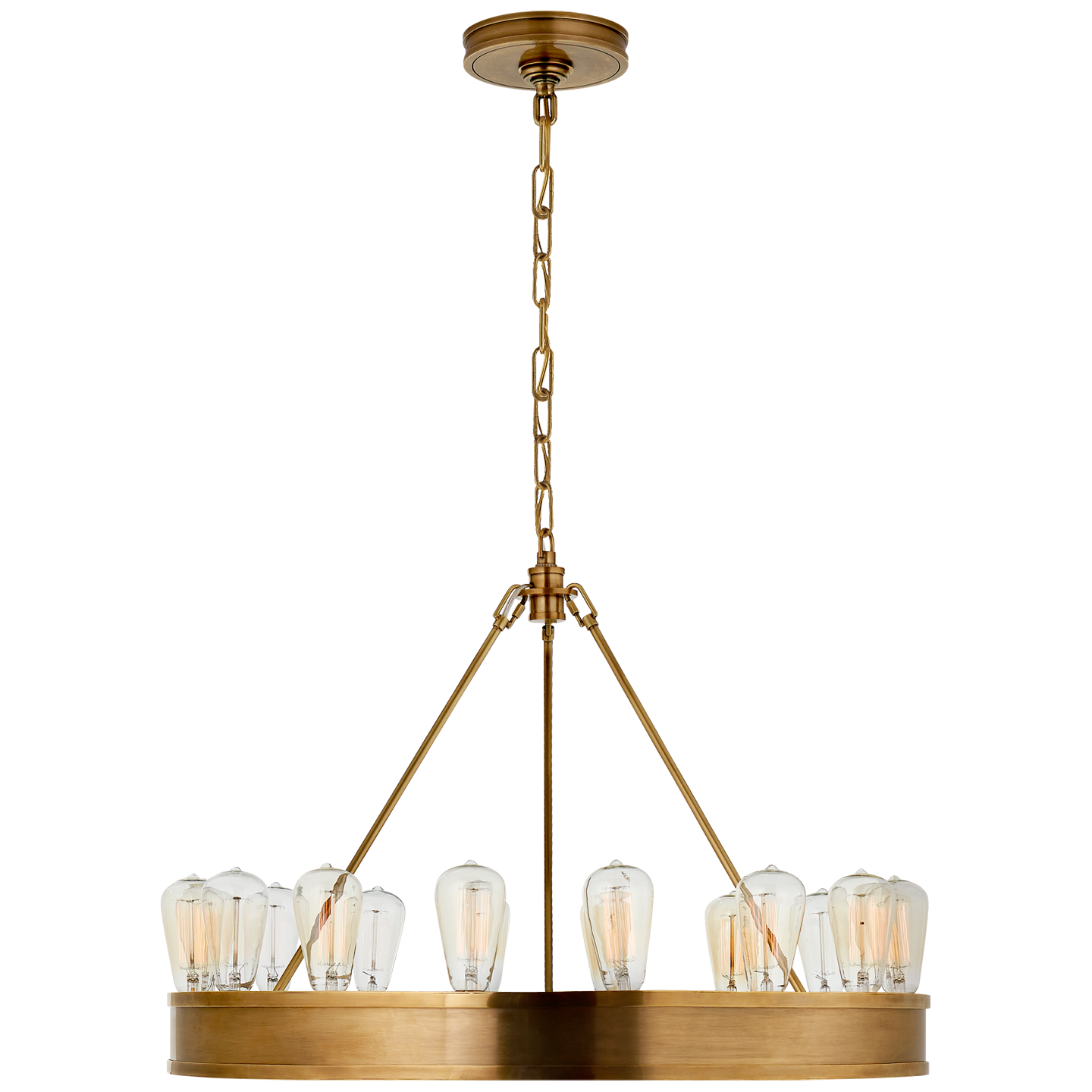 Roark 30" Modular Chandelier in Natural Brass