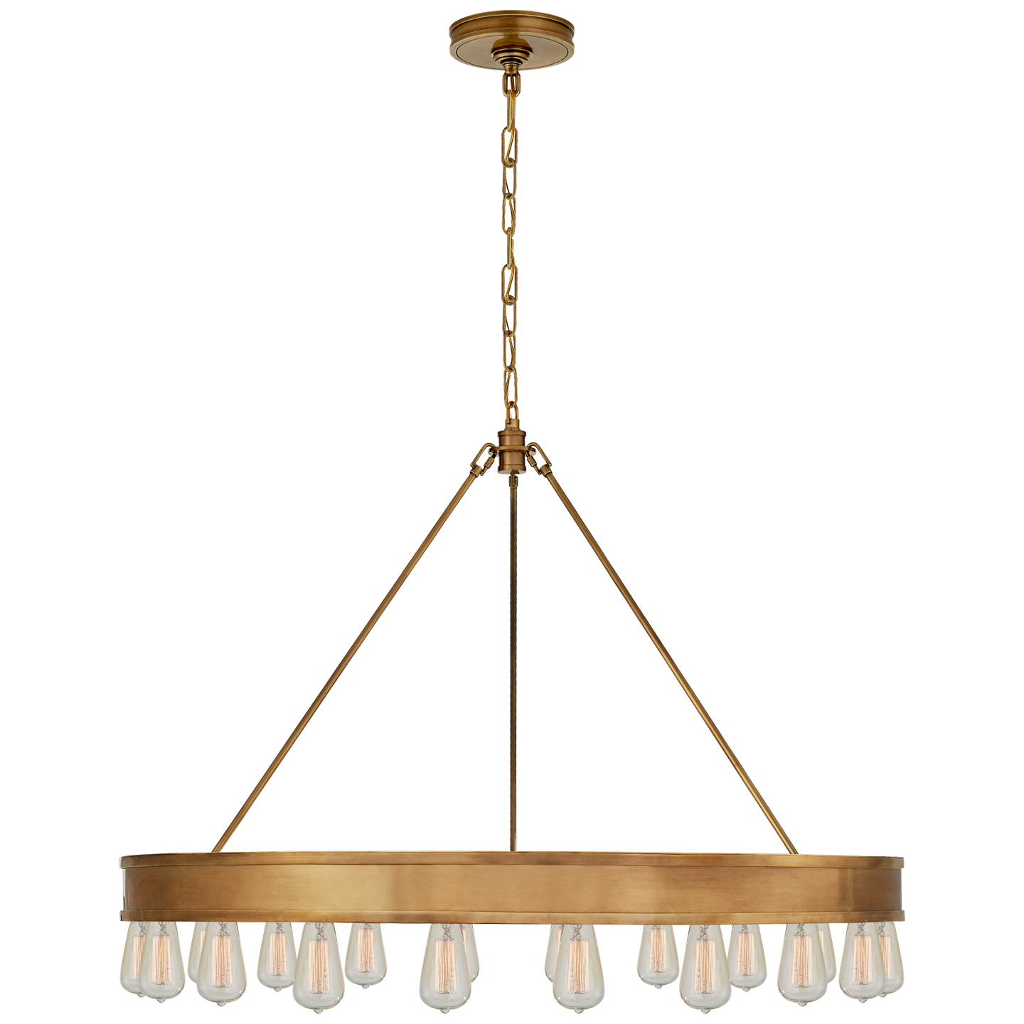 Roark 40" Modular Ring Chandelier in Natural Brass