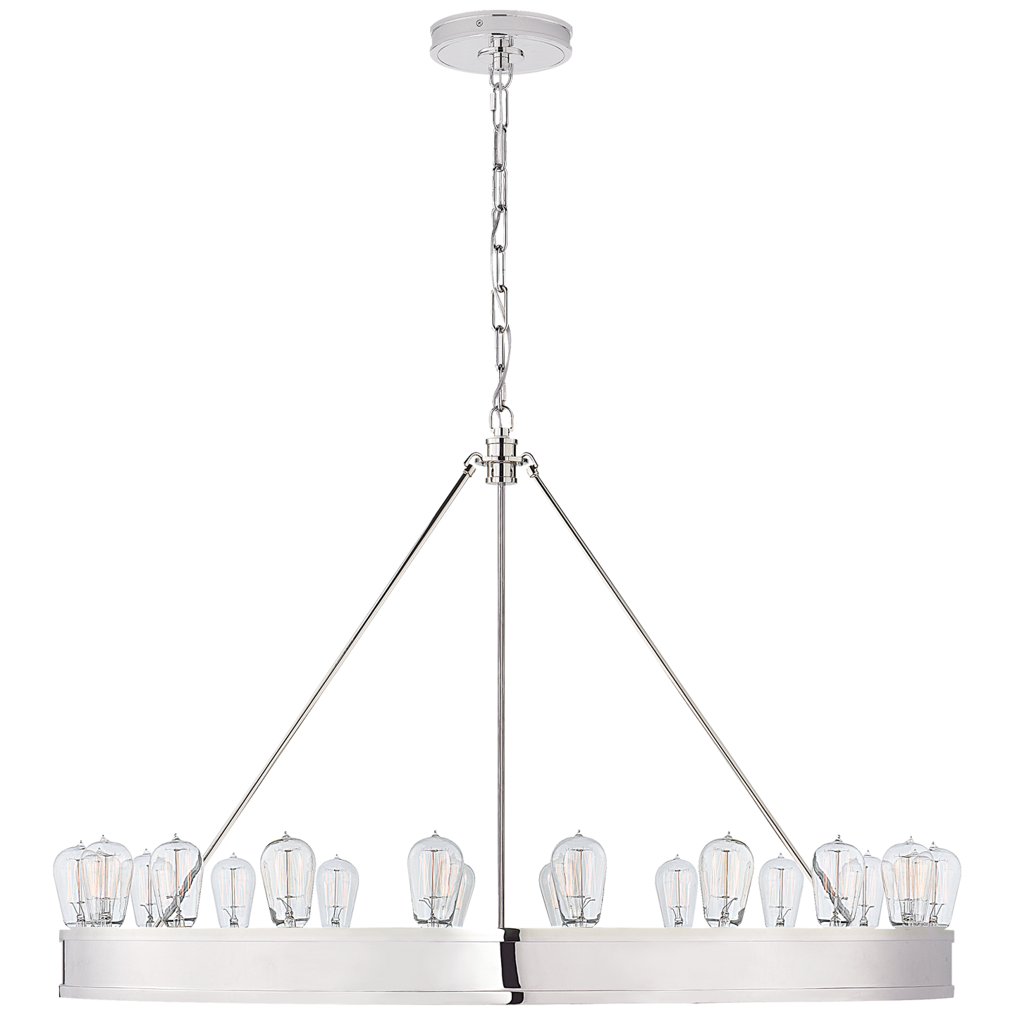 Roark 40" Modular Ring Chandelier in Polished Nickel
