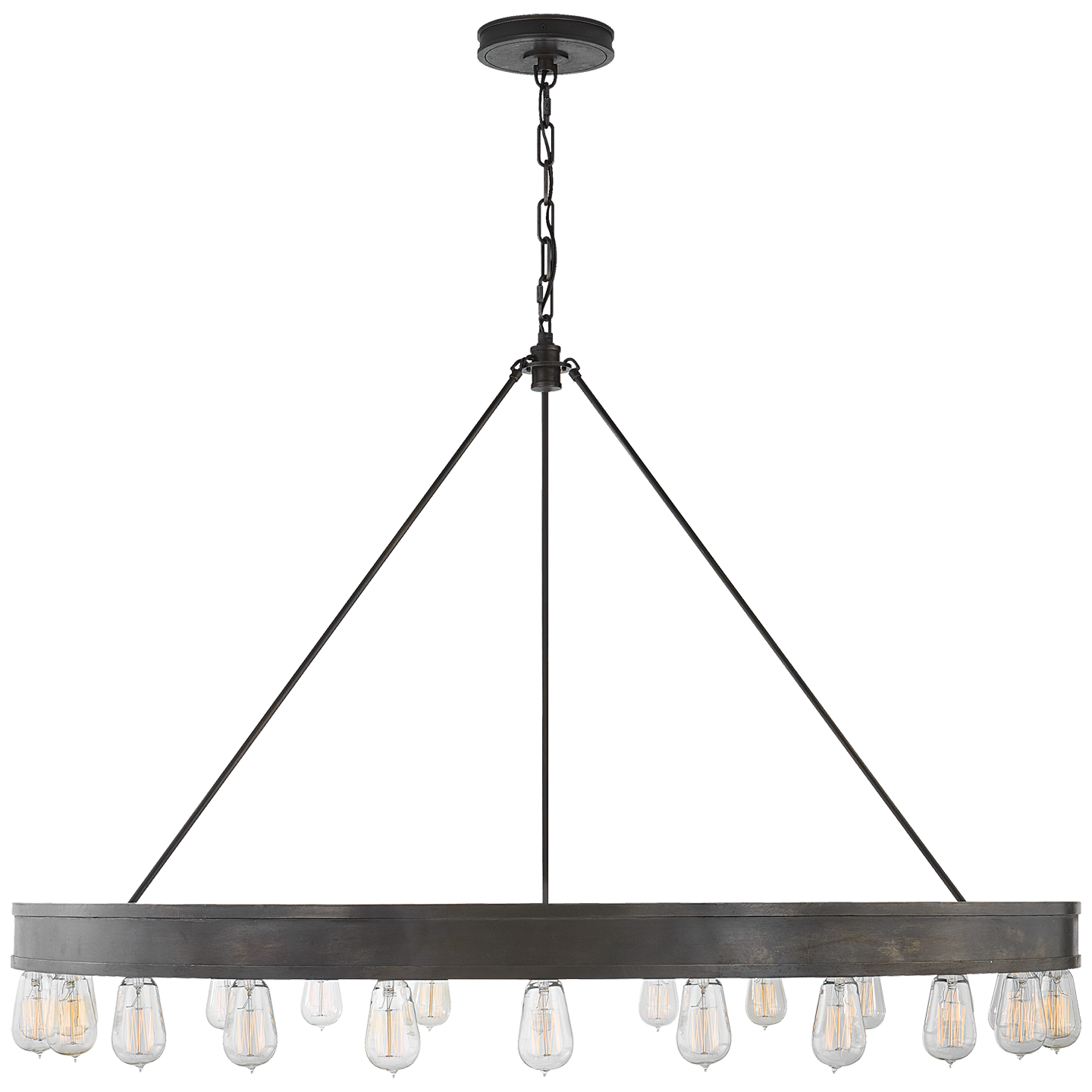 Roark 50" Modular Ring Chandelier in Aged Iron