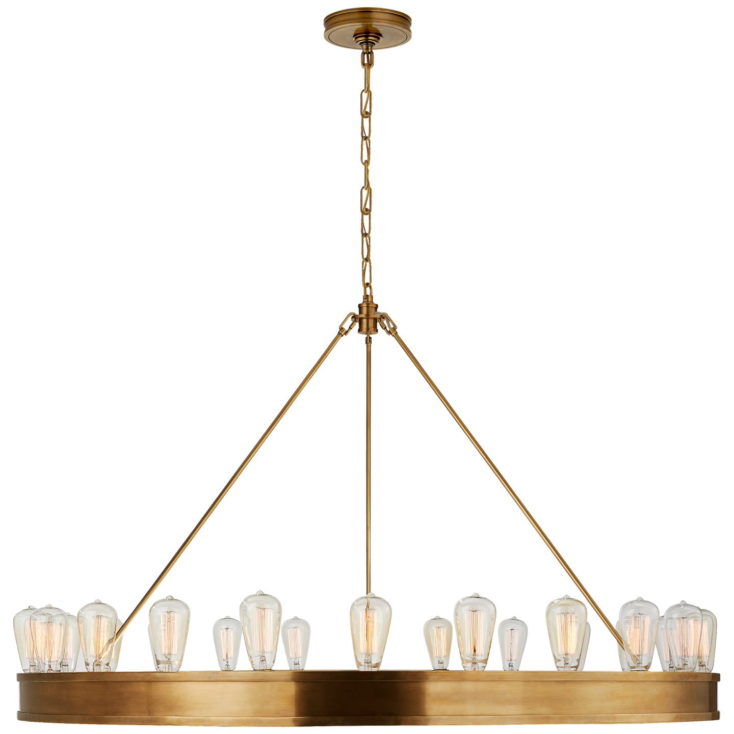 Roark 50" Modular Ring Chandelier in Natural Brass