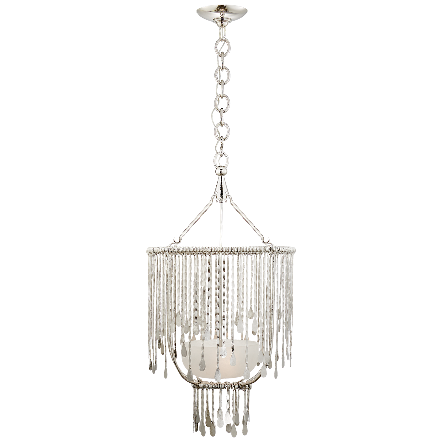Kayla Small Sculpted Chandelier in Polished Nickel with Alabaster