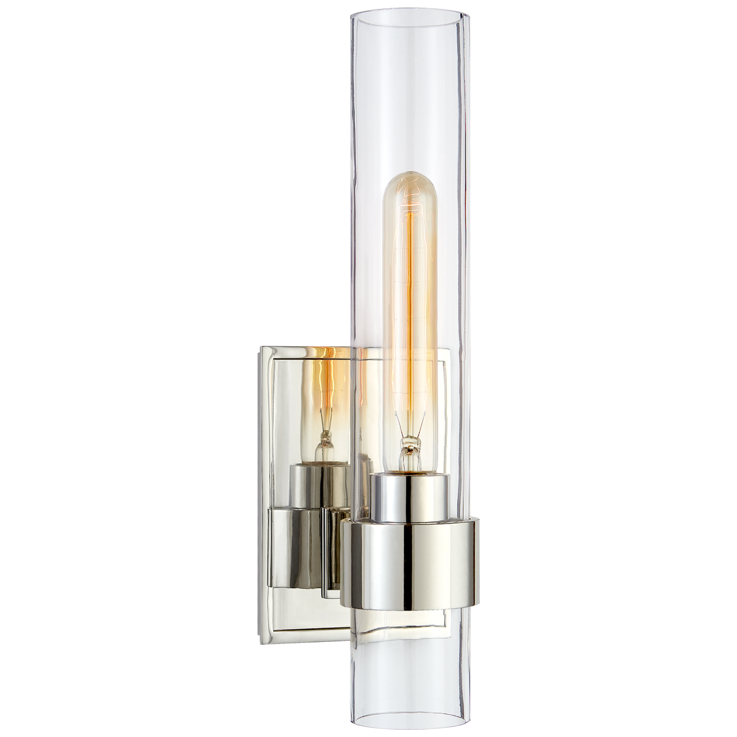 Presidio Petite Sconce in Polished Nickel with Clear Glass