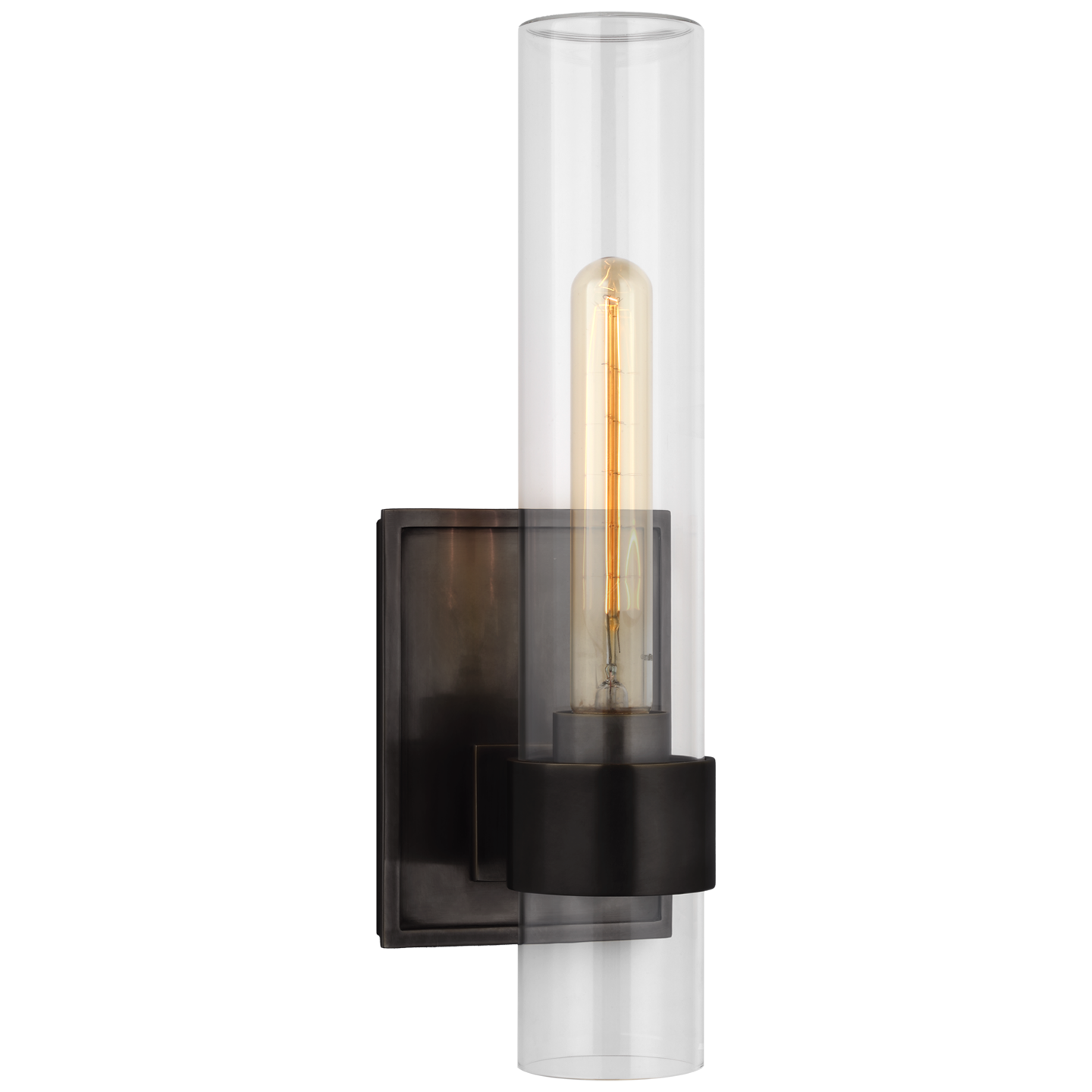 Presidio 14" Outdoor Sconce in Bronze with Clear Glass