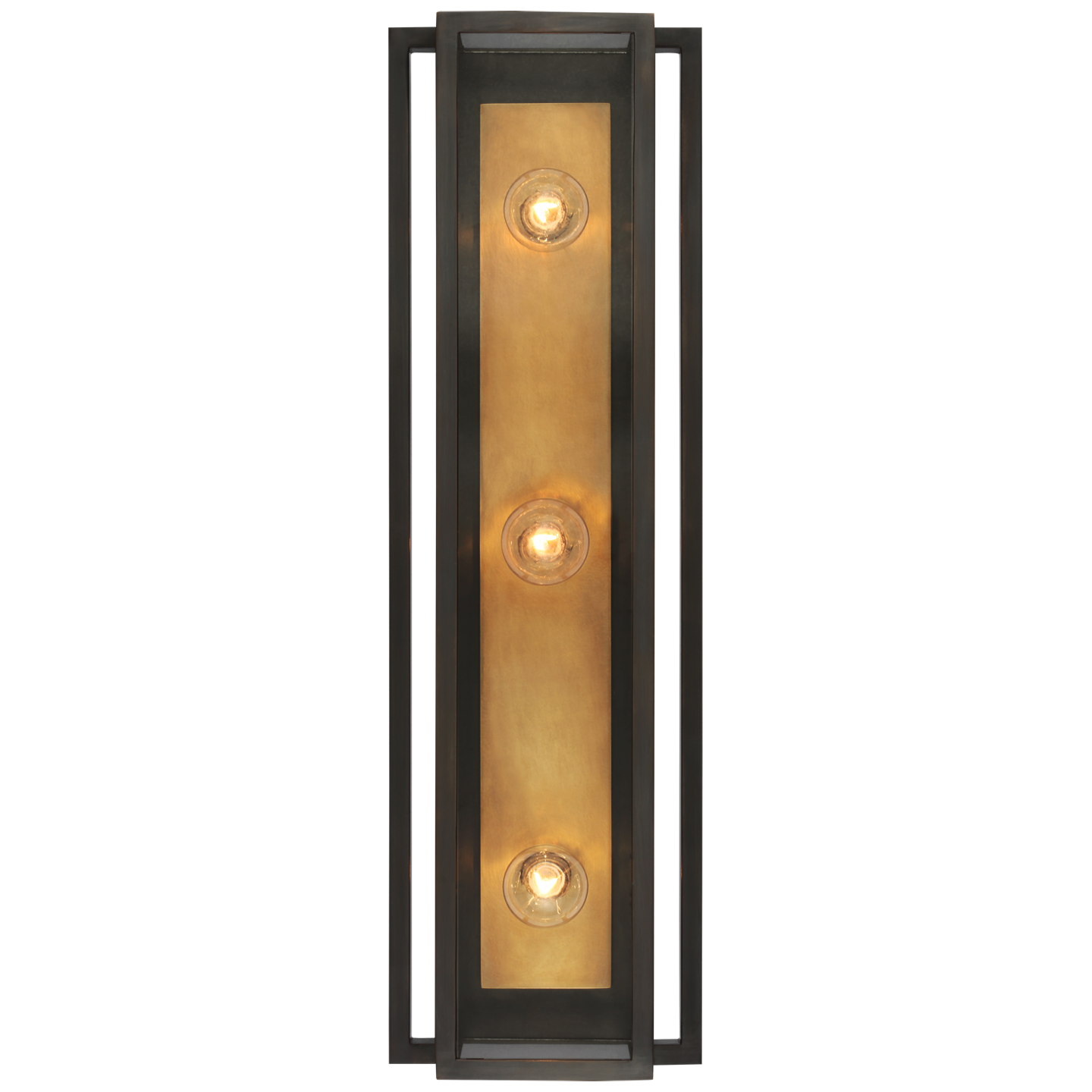 Halle 24" Vanity Light in Bronze and Hand-Rubbed Antique Brass with Clear Glass