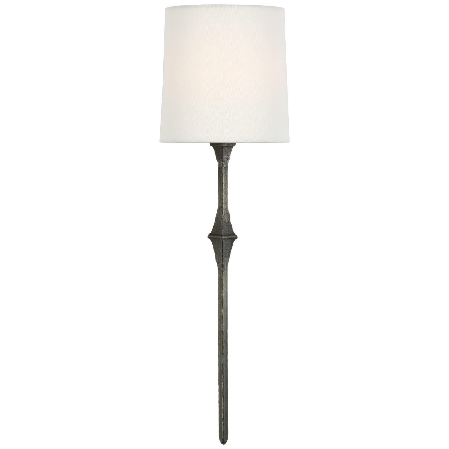 Dauphine Sconce in Aged Iron with Linen Shade