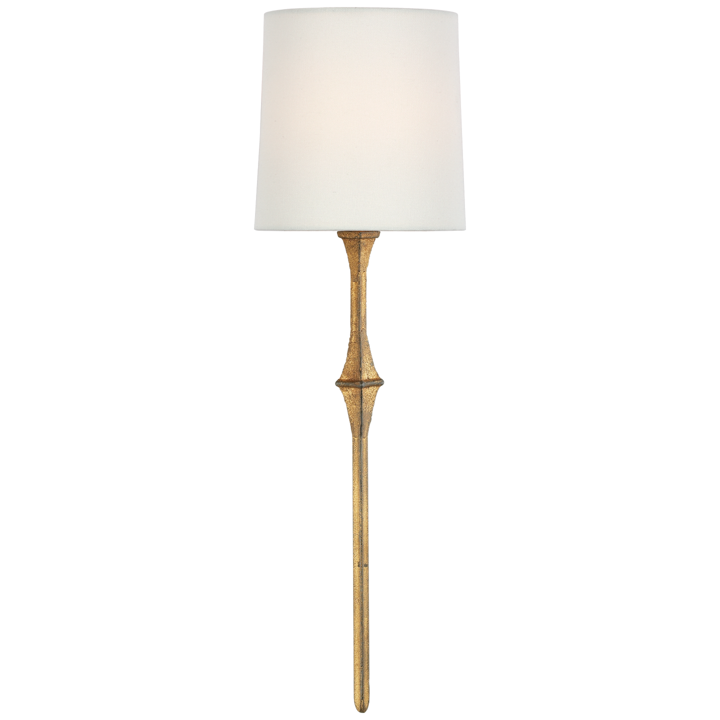 Dauphine Sconce in Gilded Iron with Linen Shade