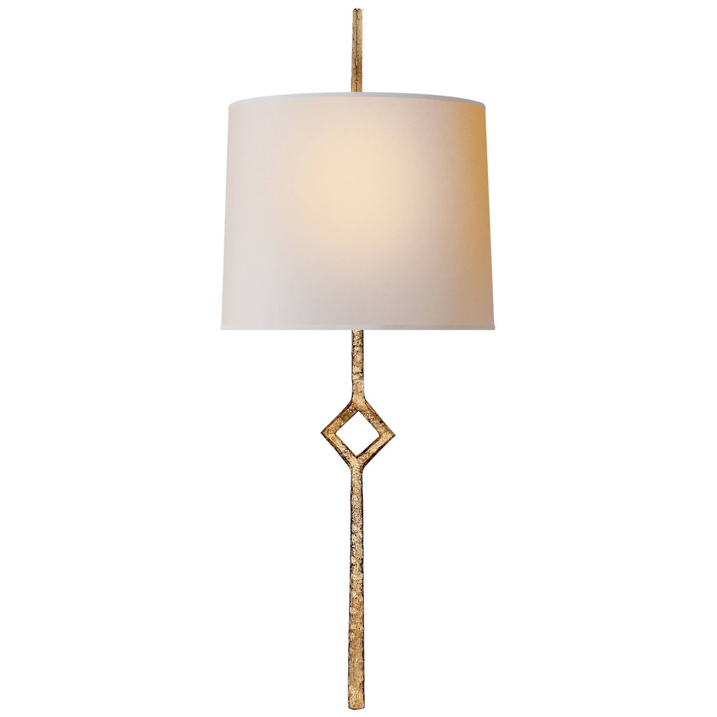 Cranston Small Sconce in Gilded Iron with Natural Paper Shade