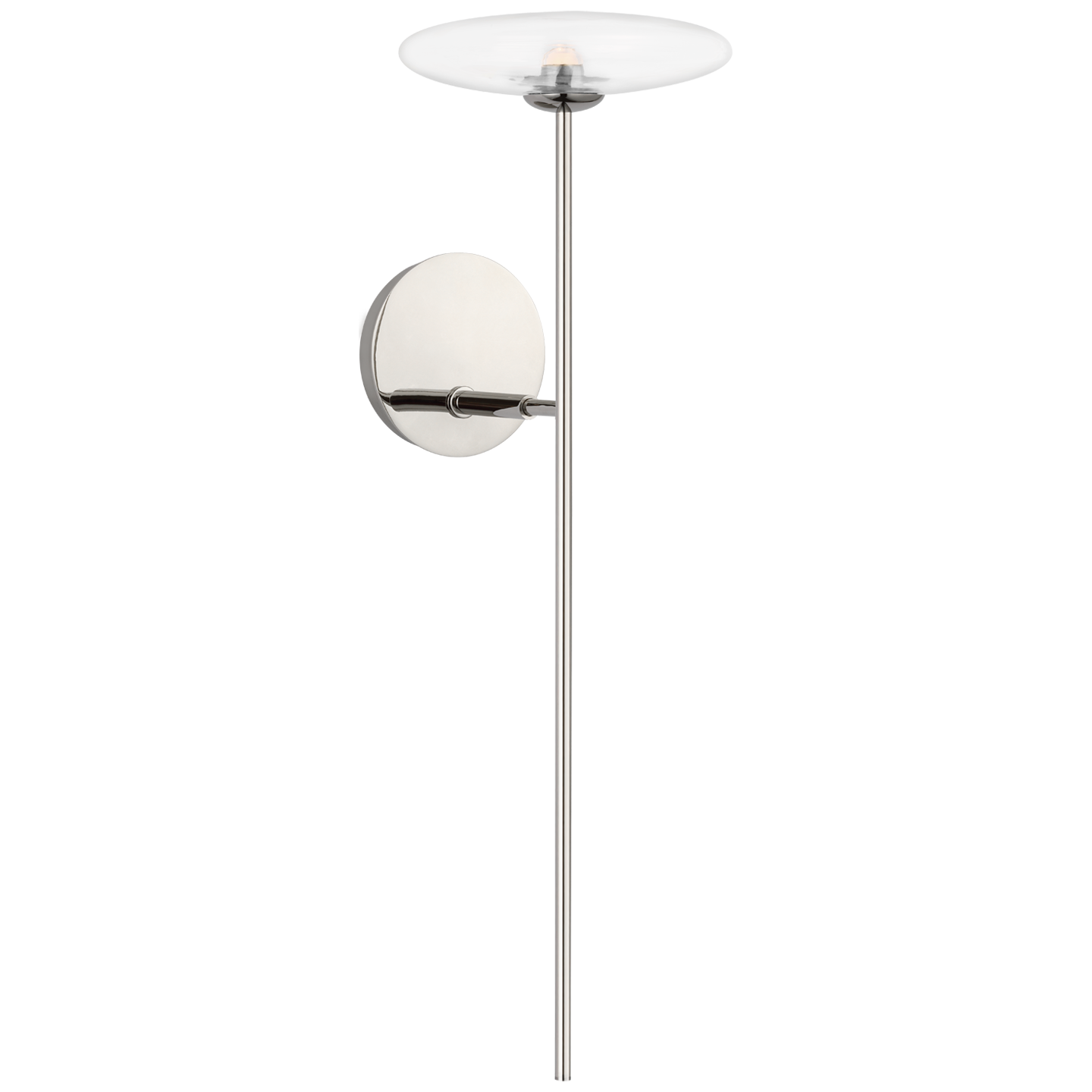 Calvino Large Tail Sconce in Polished Nickel with Clear Glass