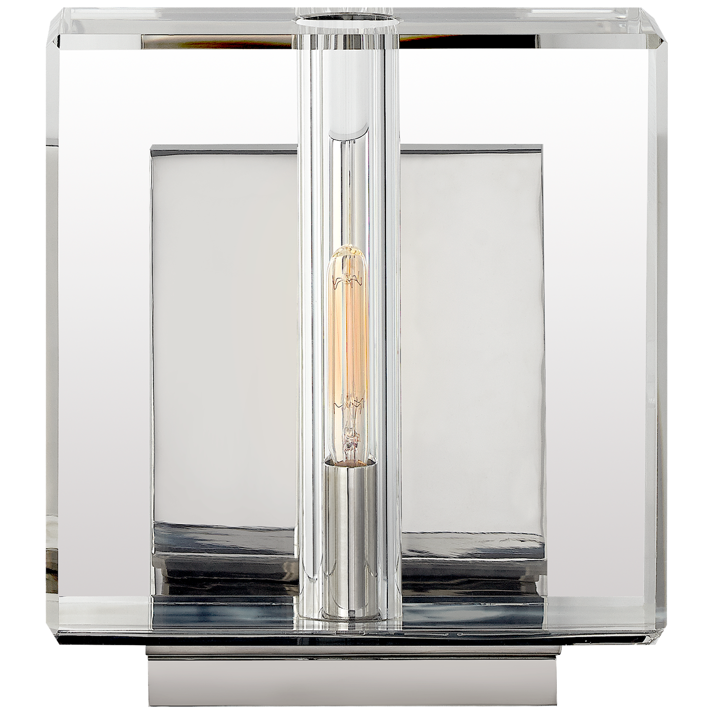 Ambar Small Wall Light in Crystal and Polished Nickel