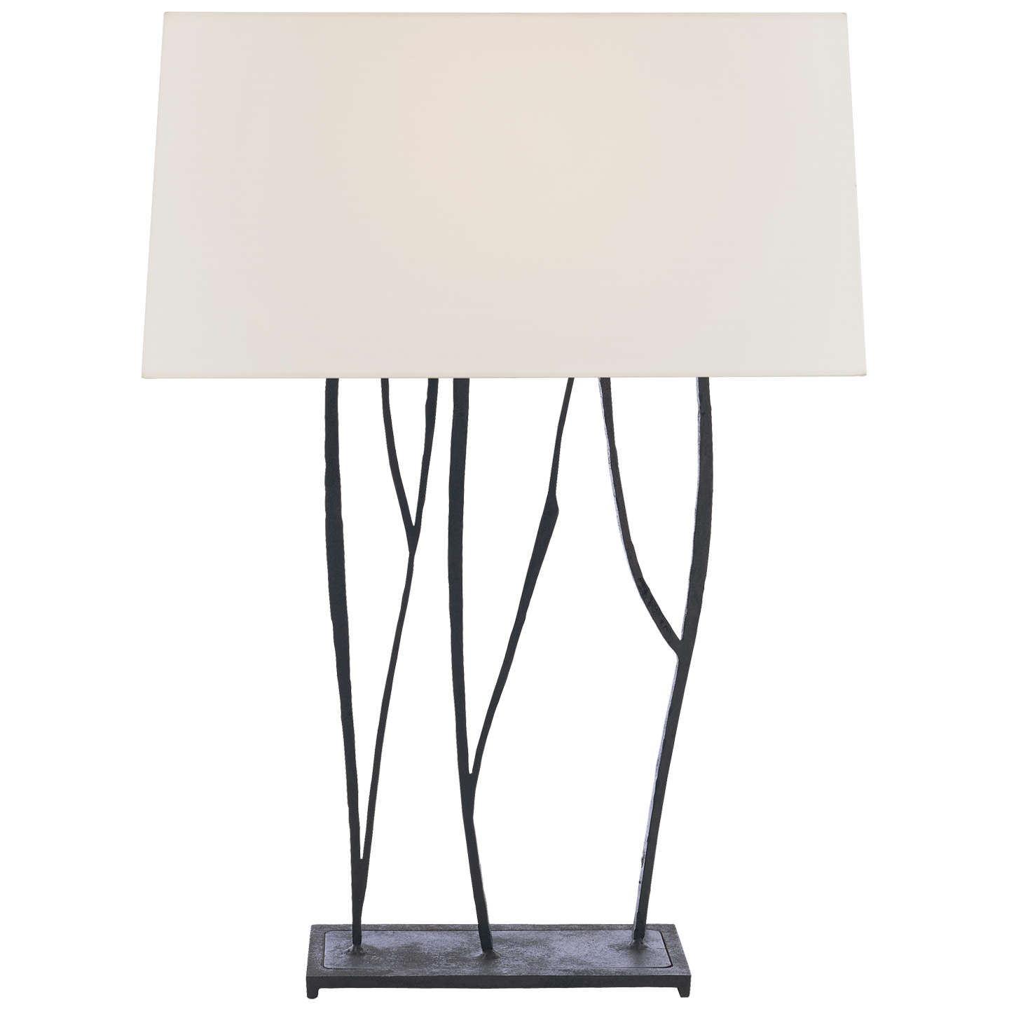 Aspen Console Lamp in Black Rust with Linen Shade