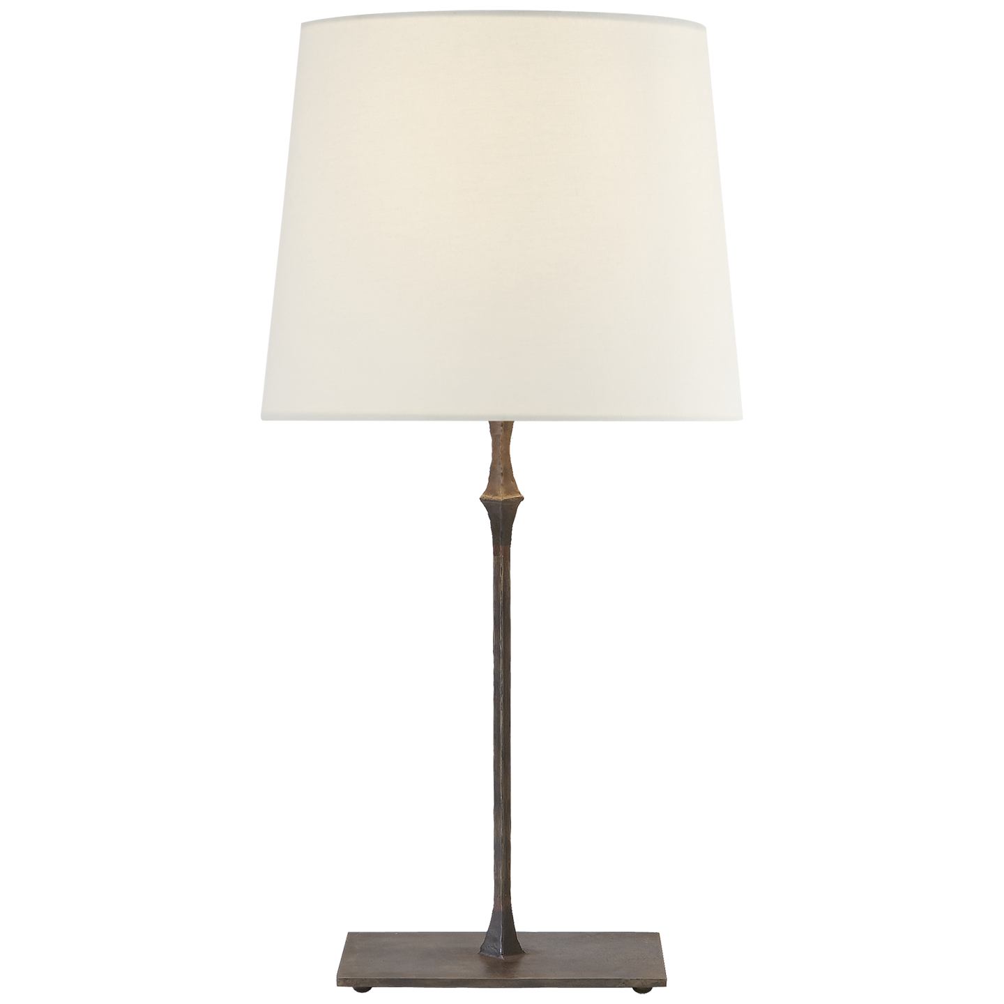 Dauphine Bedside Lamp in Aged Iron with Linen Shade