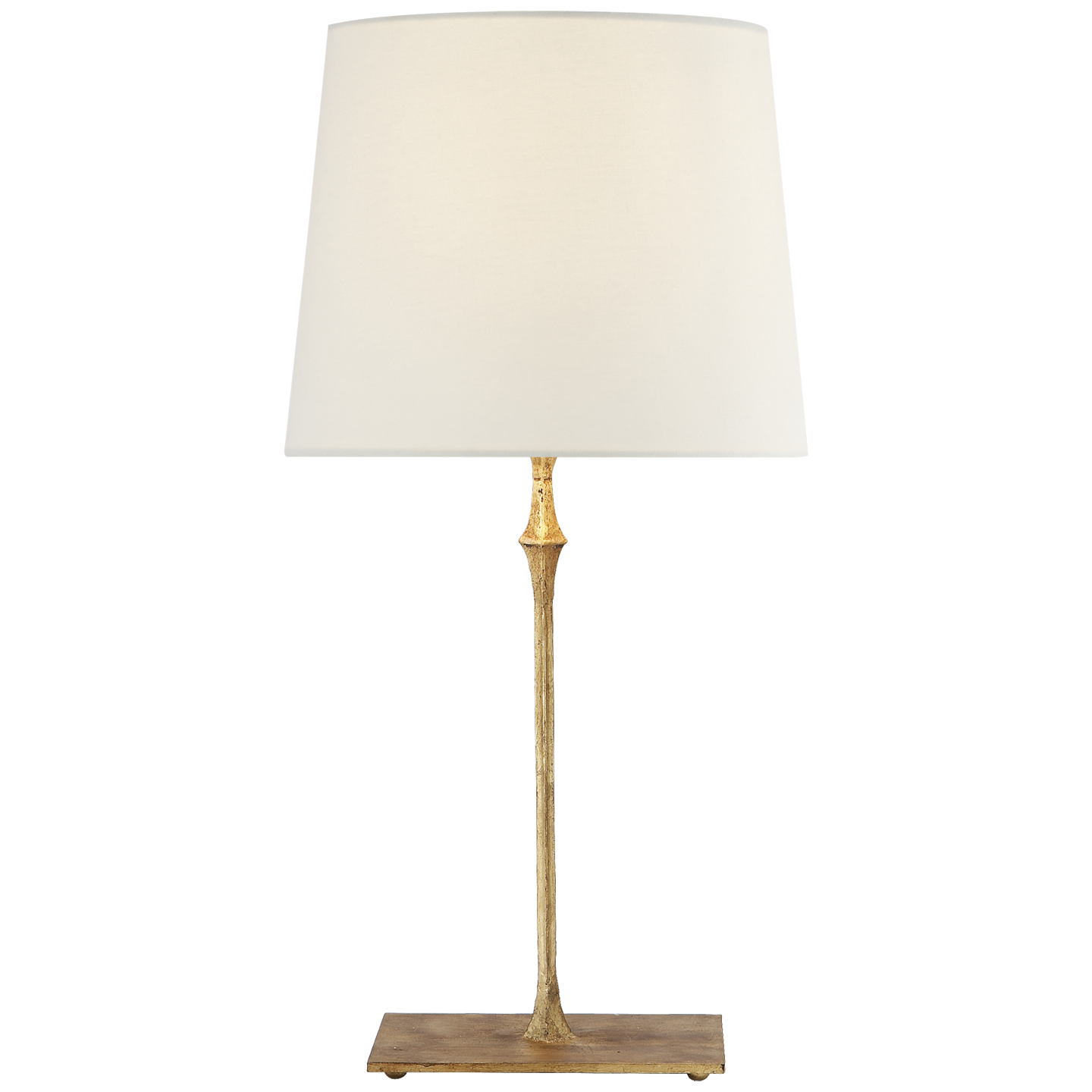 Dauphine Bedside Lamp in Gilded Iron with Linen Shade