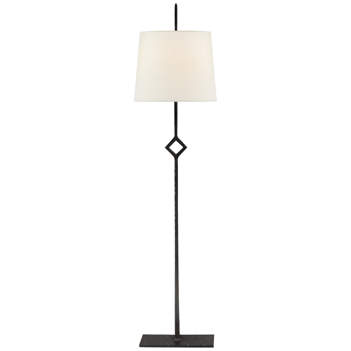 Cranston Buffet Lamp in Aged Iron with Linen Shade