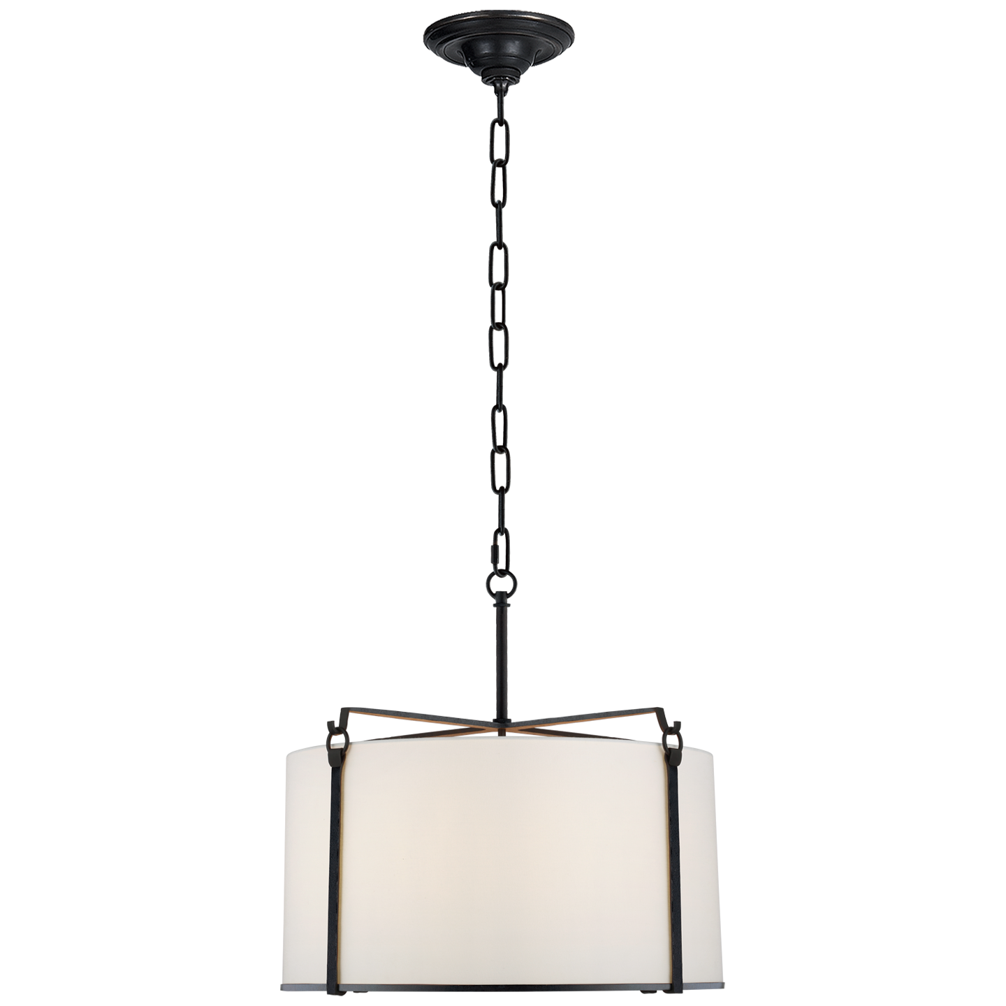 Aspen Medium Hanging Shade in Black Rust with Linen Shade
