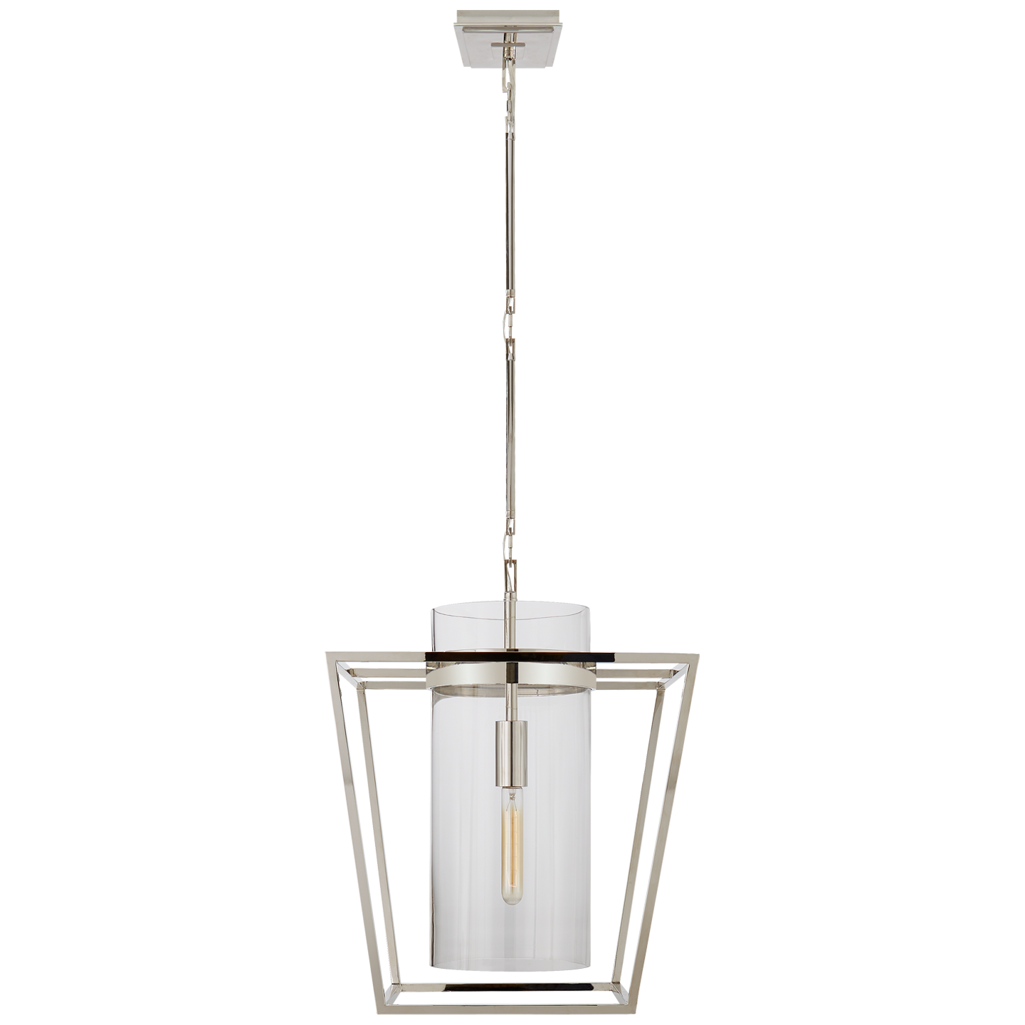 Presidio Small Lantern in Polished Nickel with Clear Glass