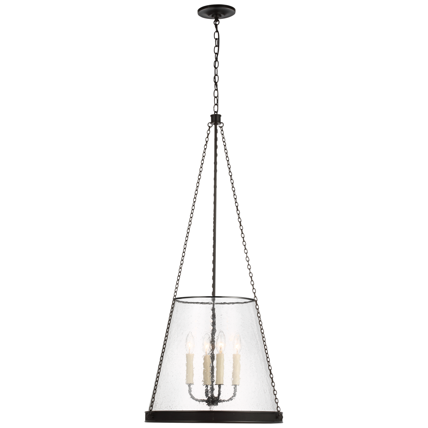 Reese 18" Pendant in Bronze with Clear Restoration Glass