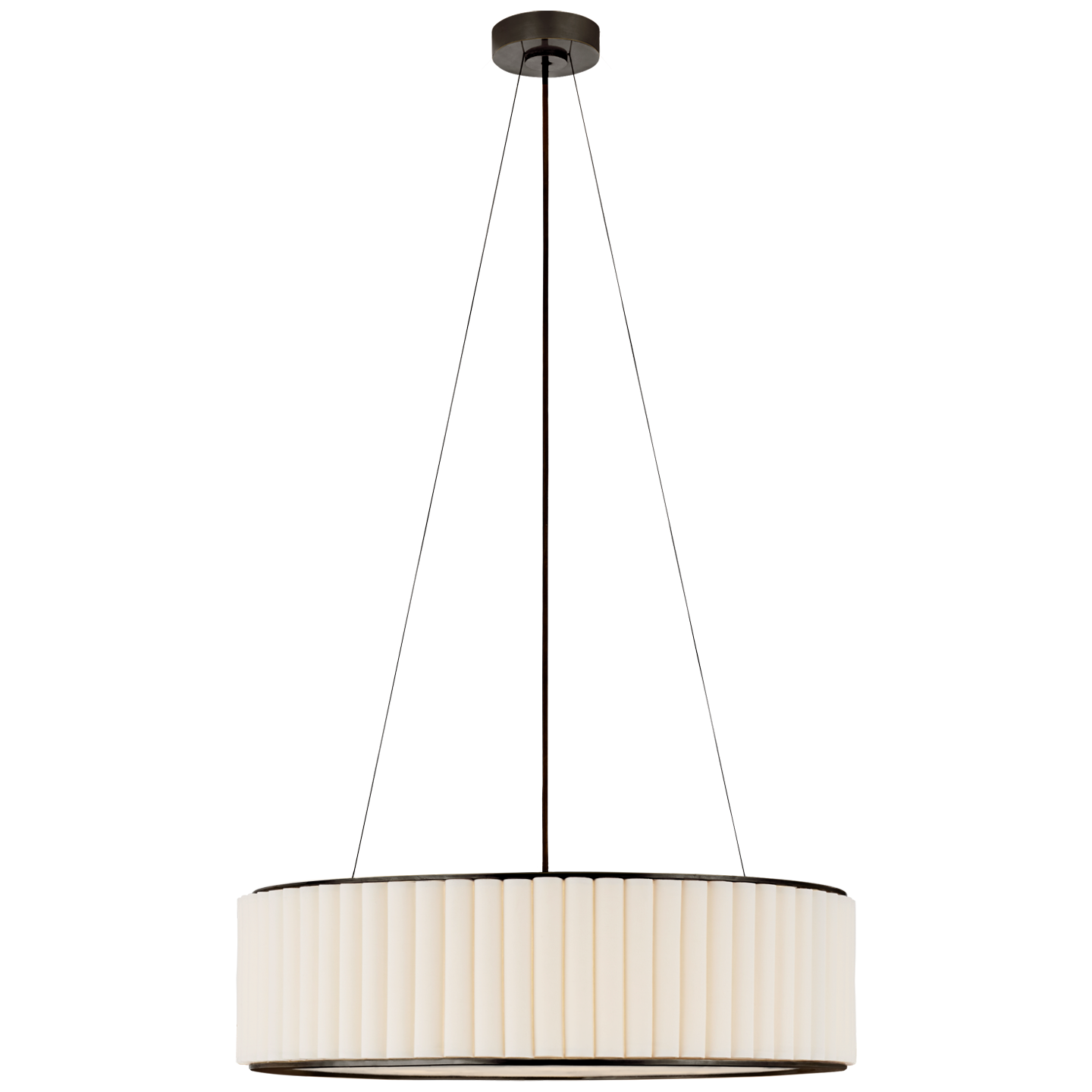 Palati Large Hanging Shade in Bronze with Linen Shade