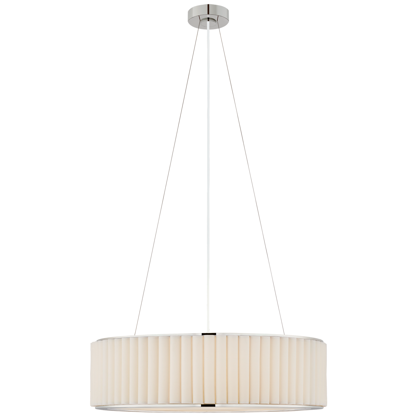 Palati Large Hanging Shade in Polished Nickel with Linen Shade