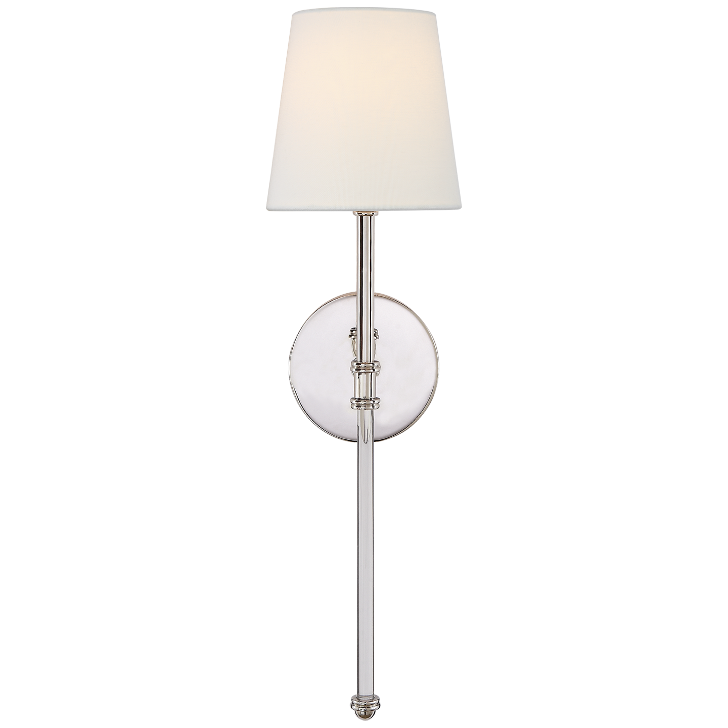 Camille Sconce in Polished Nickel with Linen Shade