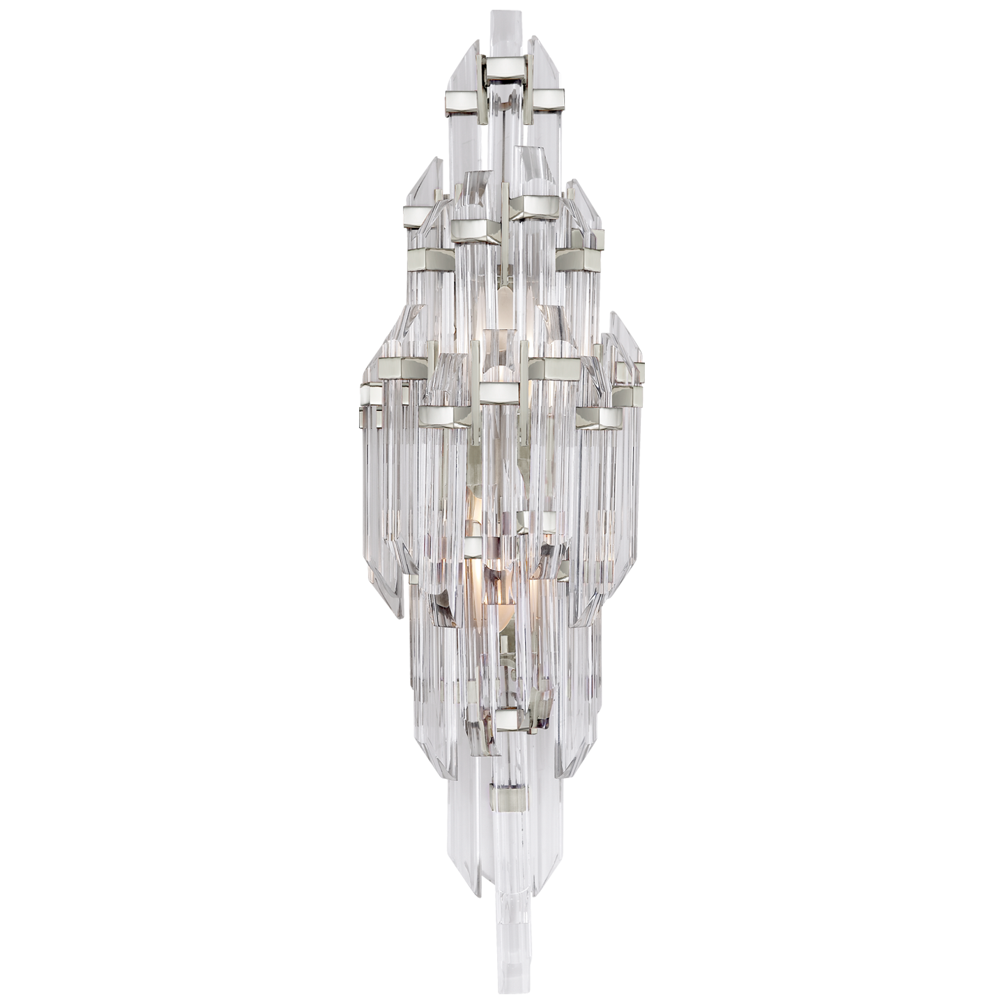 Adele Small Sconce in Polished Nickel with Clear Acrylic