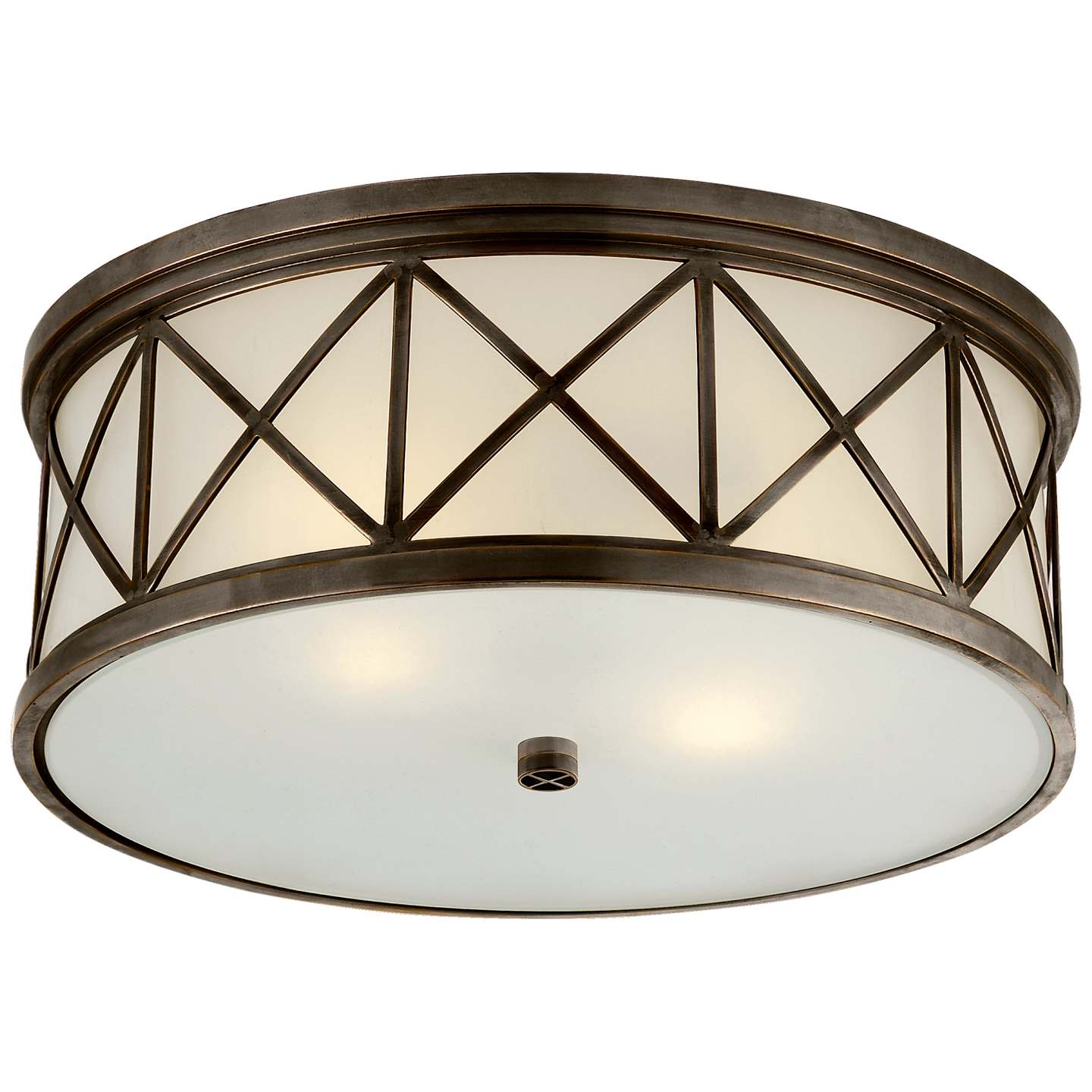 Montpelier Large Flush Mount in Bronze with Frosted Glass