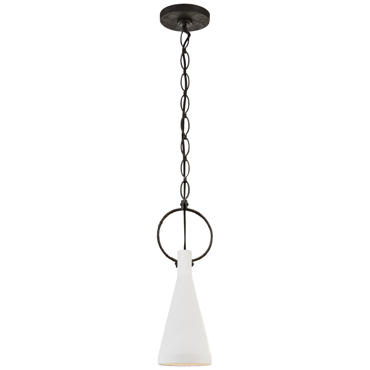 Limoges Small Pendant in Natural Rust with Plaster White Shade