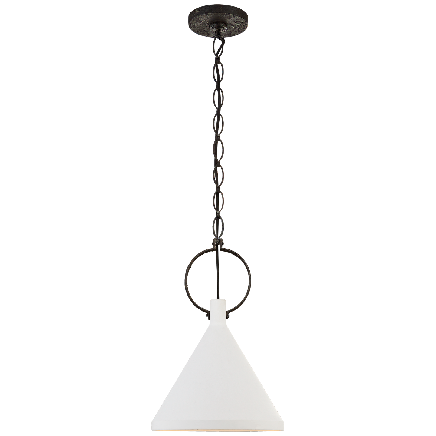 Limoges Medium Pendant in Natural Rust with Plaster White Shade