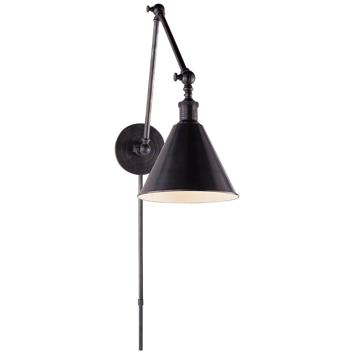 Boston Functional Double Arm Library Light in Bronze