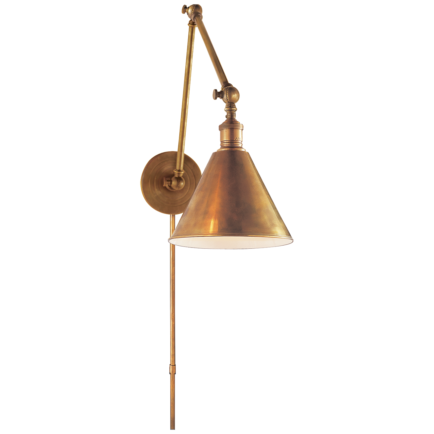 Boston Functional Double Arm Library Light in Hand-Rubbed Antique Brass