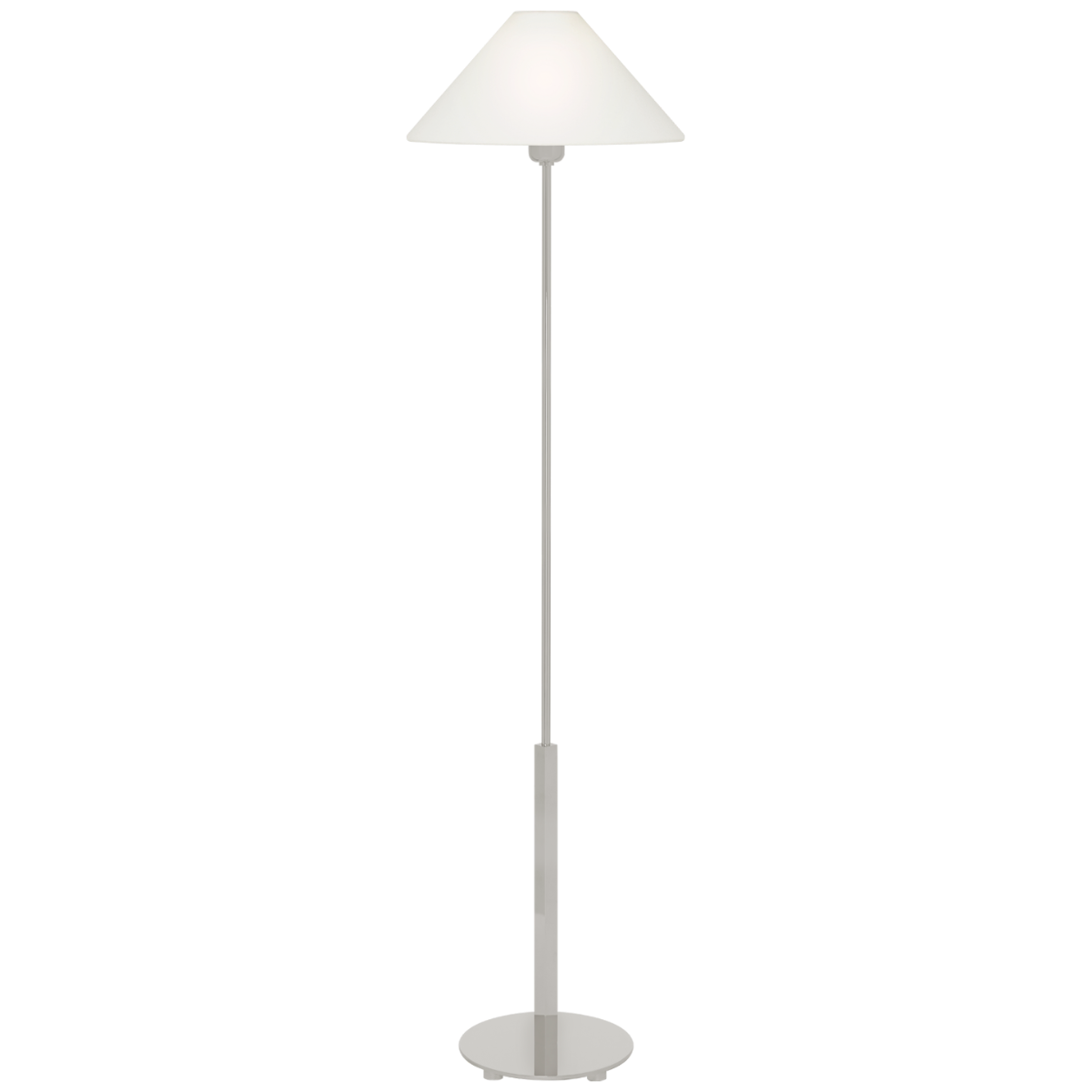 Hackney Floor Lamp in Polished Nickel with Linen Shade