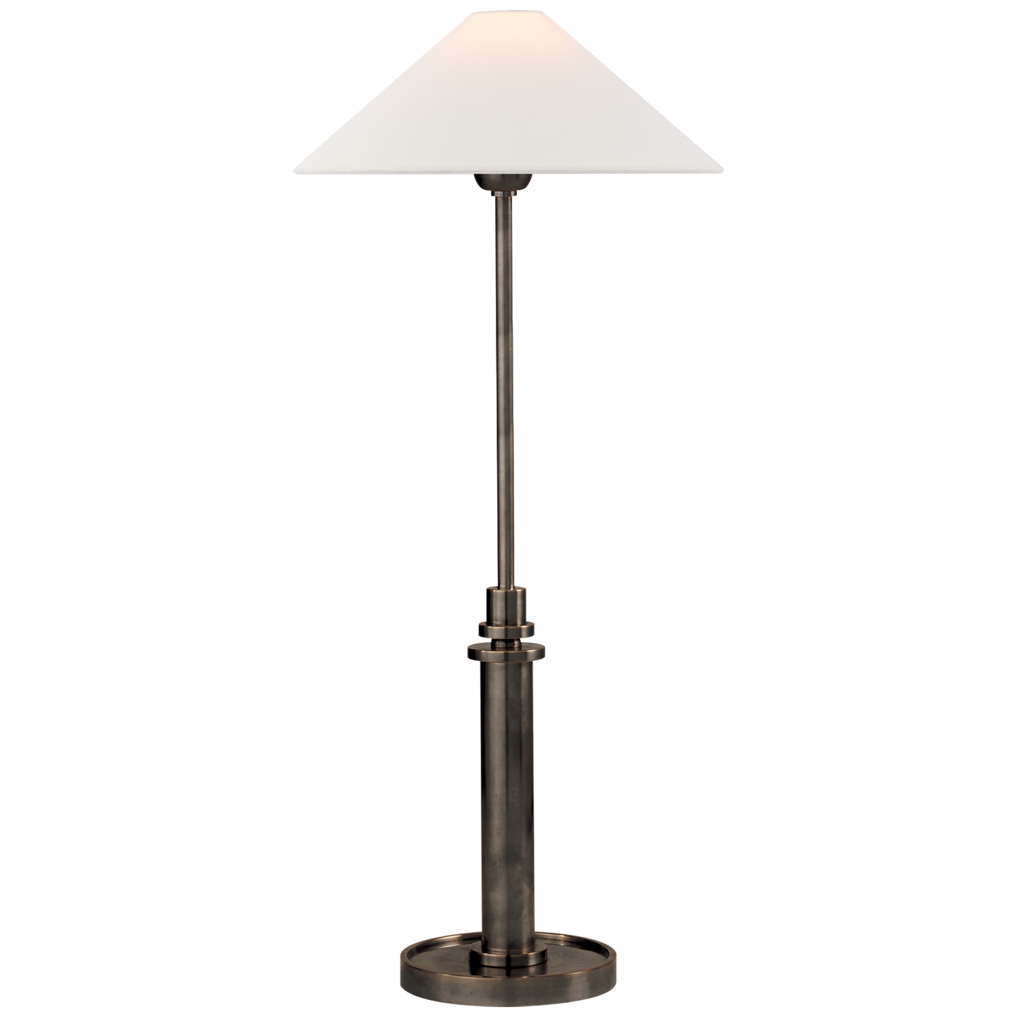 Hargett Buffet Lamp in Bronze with Linen Shade
