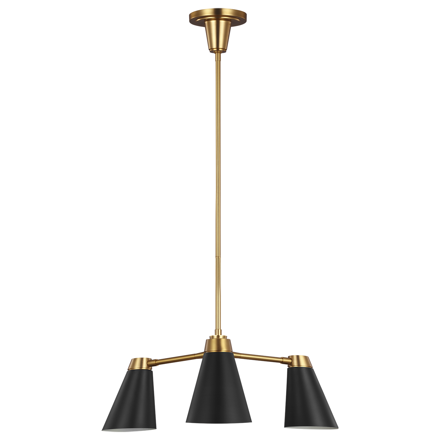 Signoret Small Chandelier in Burnished Brass with Matte Black