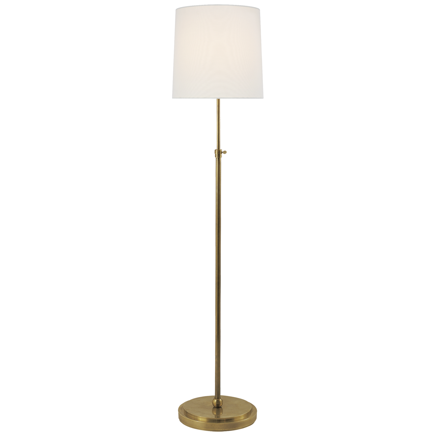 Bryant Floor Lamp in Hand-Rubbed Antique Brass with Linen Shade