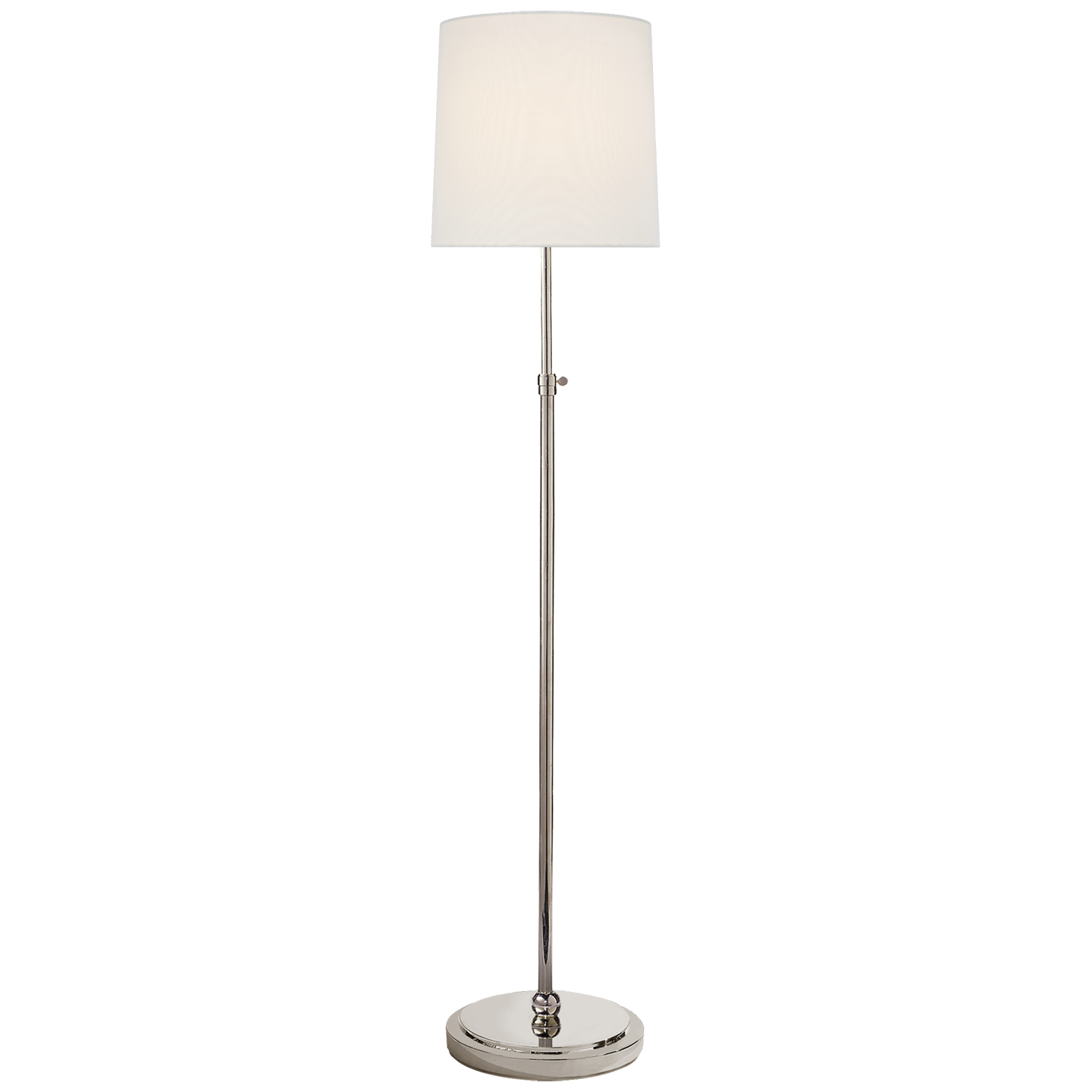 Bryant Floor Lamp in Polished Nickel with Linen Shade