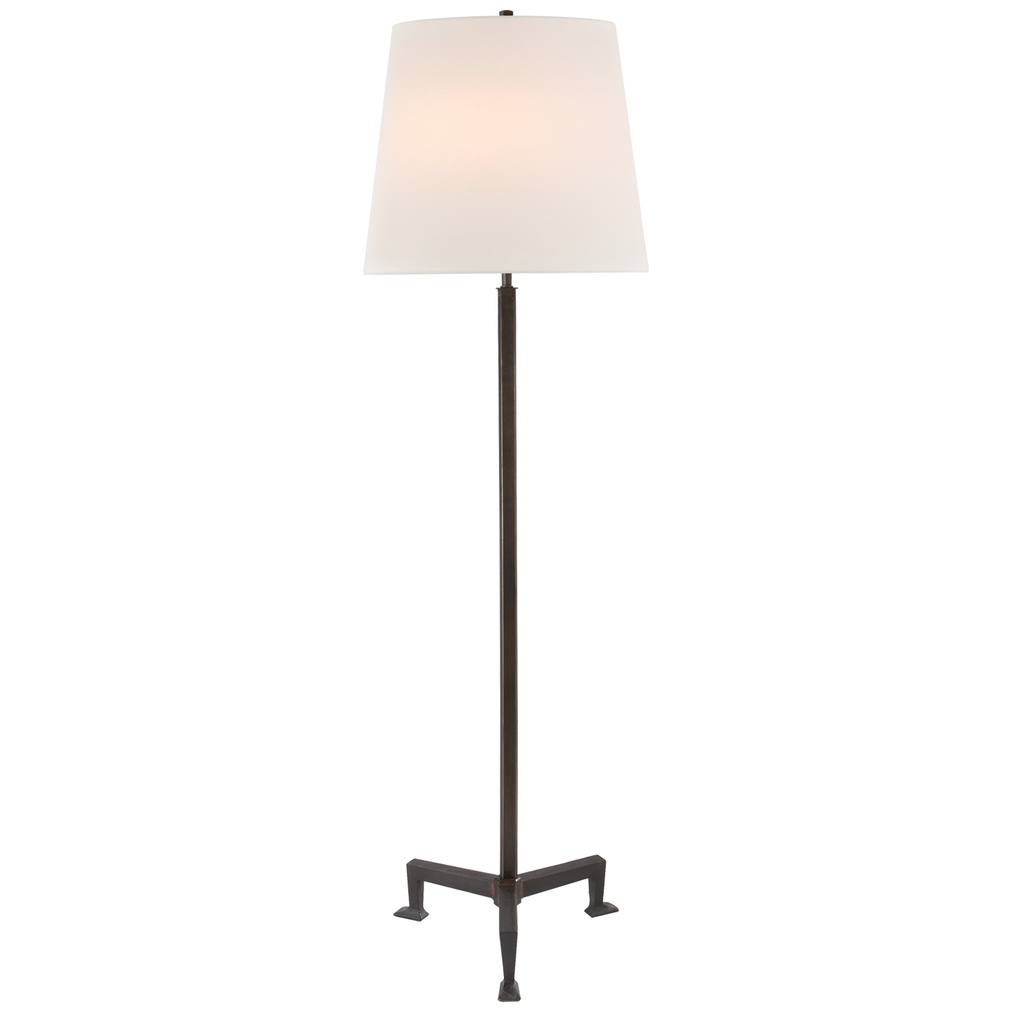 Parish Floor Lamp in Aged Iron with Linen Shade