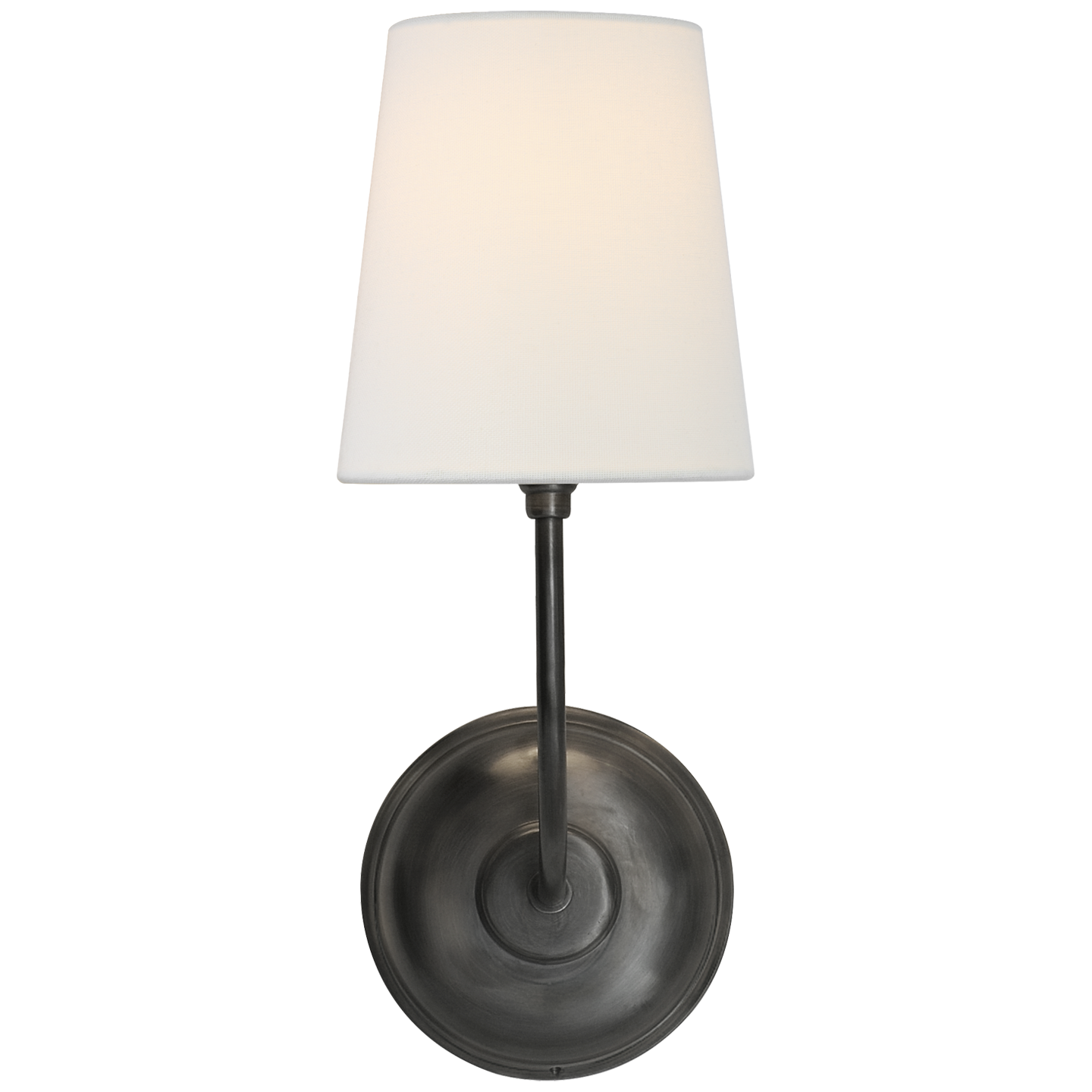 Vendome Single Sconce in Bronze with Linen Shade