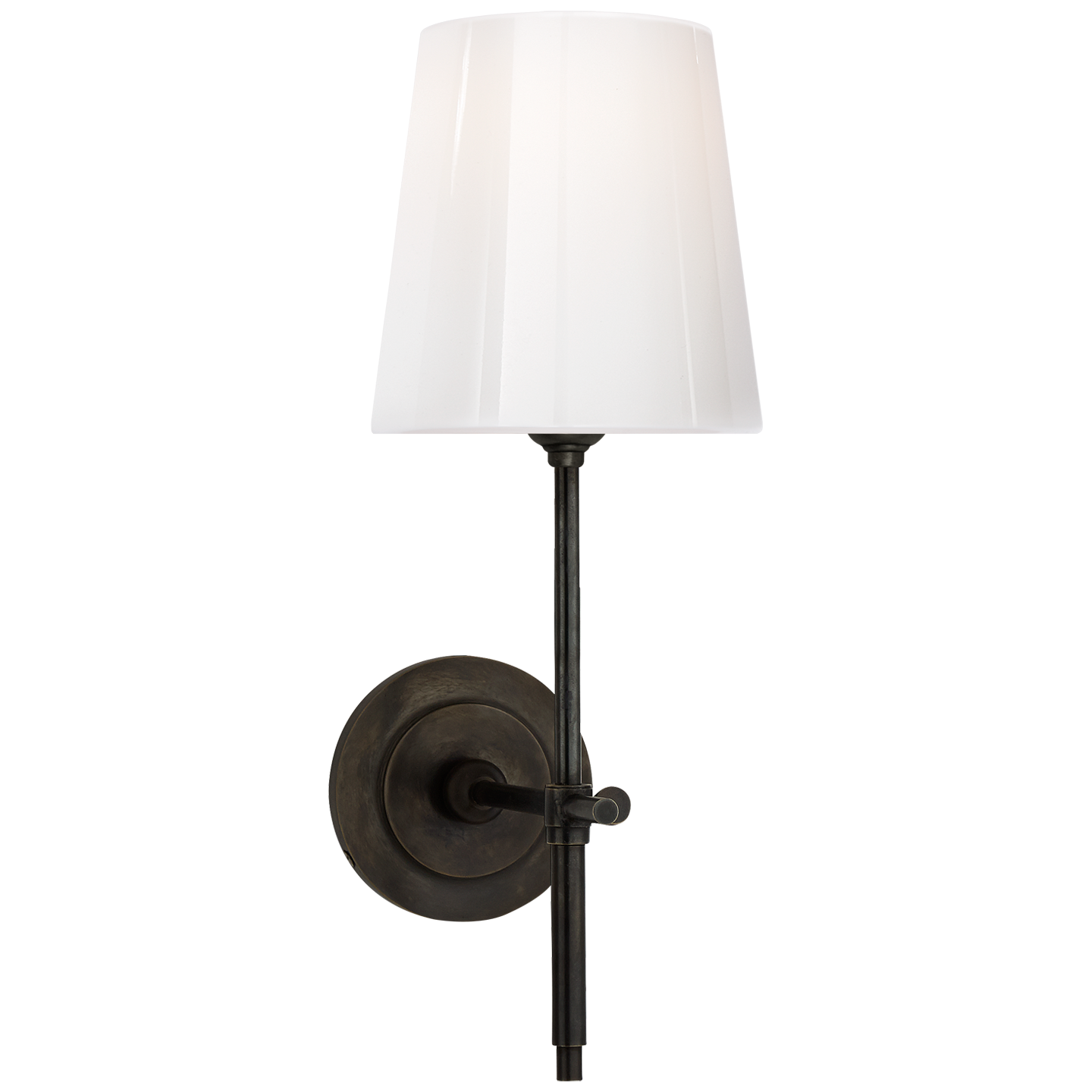 Bryant Sconce in Bronze with White Glass Shade