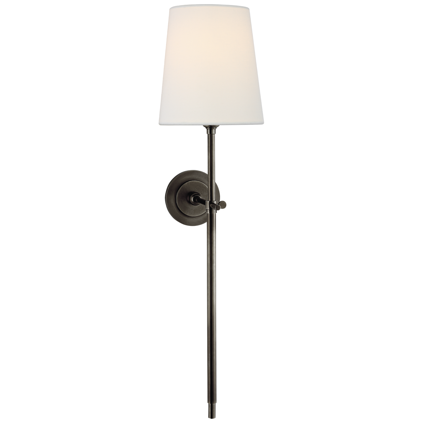 Bryant Large Tail Sconce in Bronze with Linen Shade