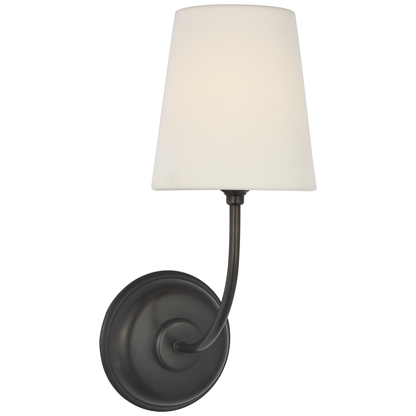 Vendome 16" Cordless Single Sconce in Bronze with Linen Shade 220V